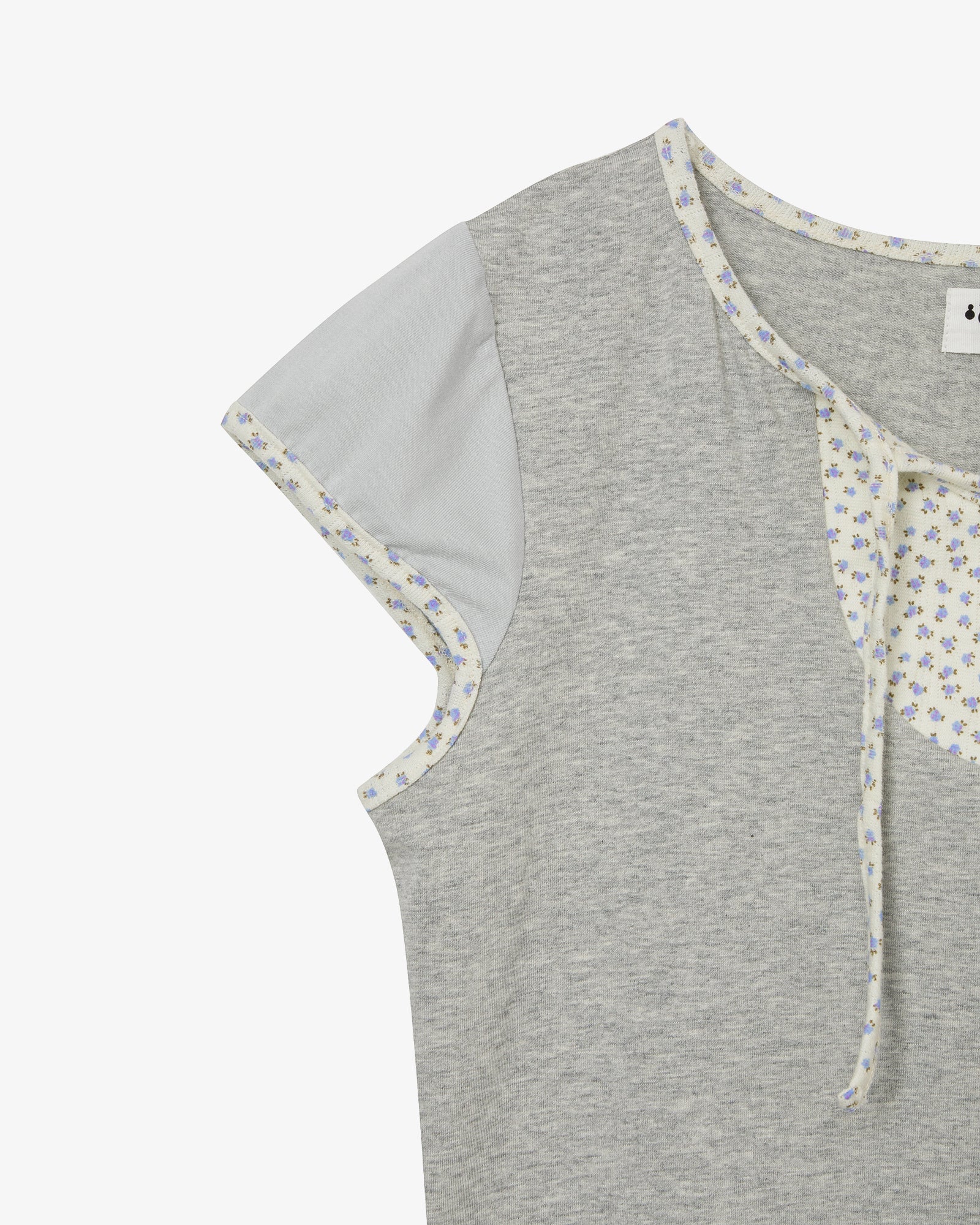 FLOWER BLOCK TEE [MELANGE GREY]