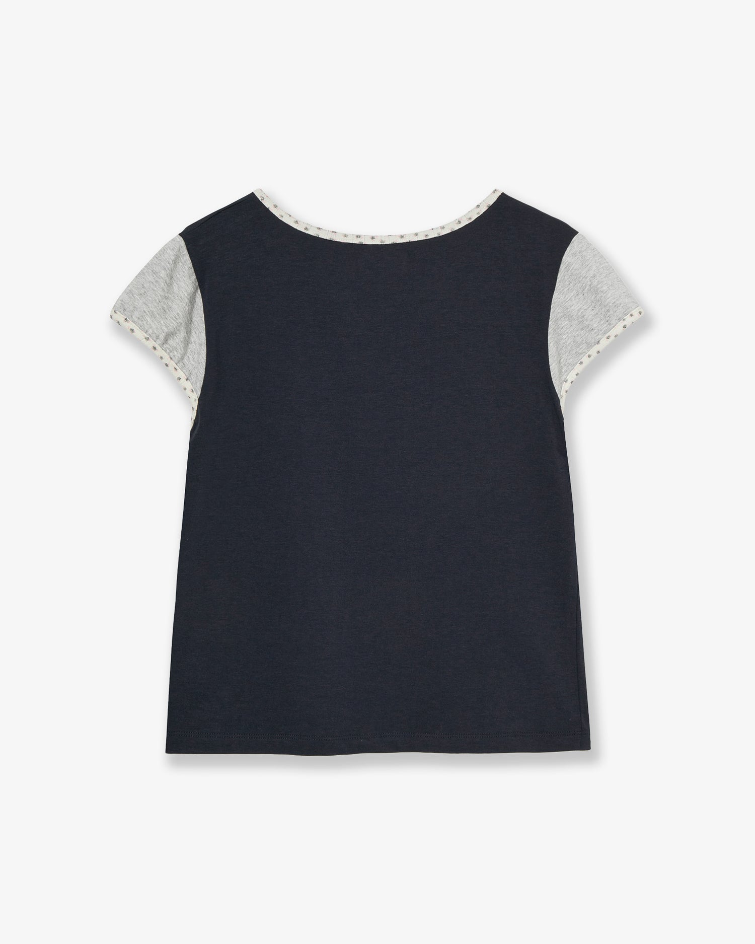 FLOWER BLOCK TEE [NAVY]