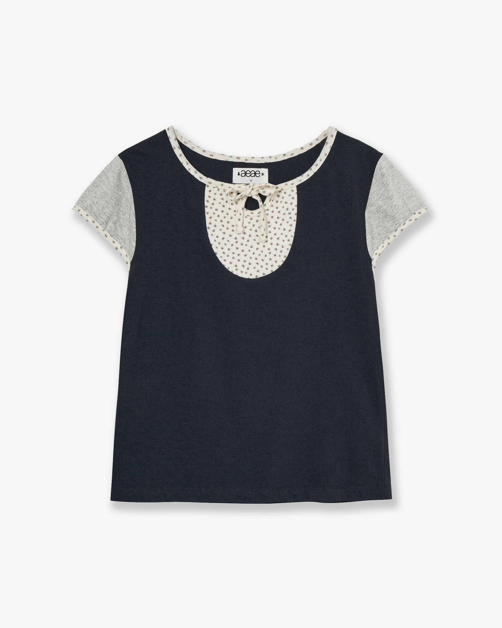 FLOWER BLOCK TEE [NAVY]