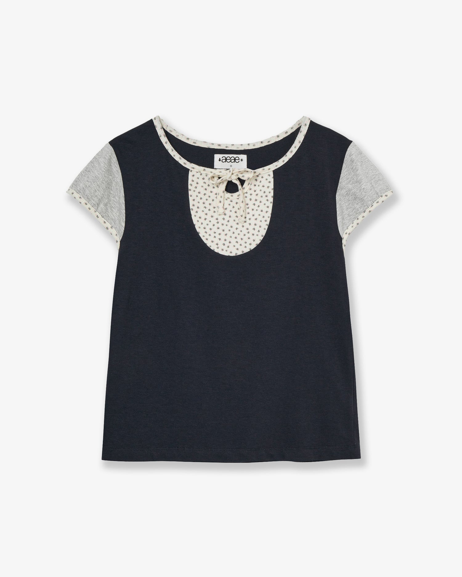 FLOWER BLOCK TEE [NAVY]