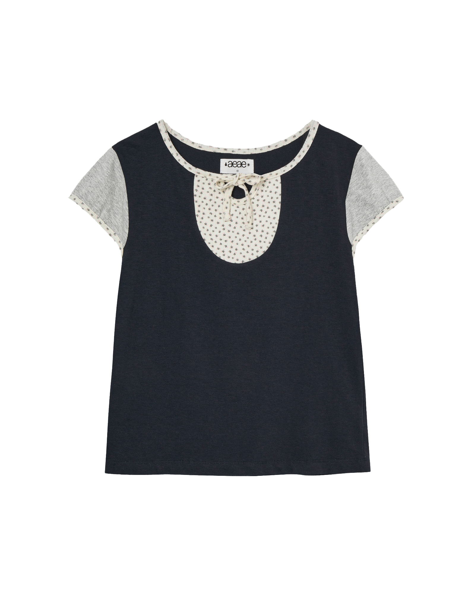 FLOWER BLOCK TEE [NAVY]