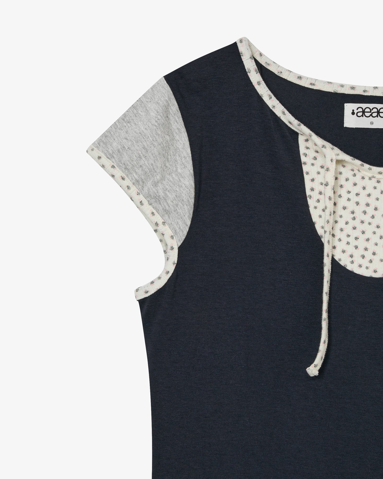 FLOWER BLOCK TEE [NAVY]