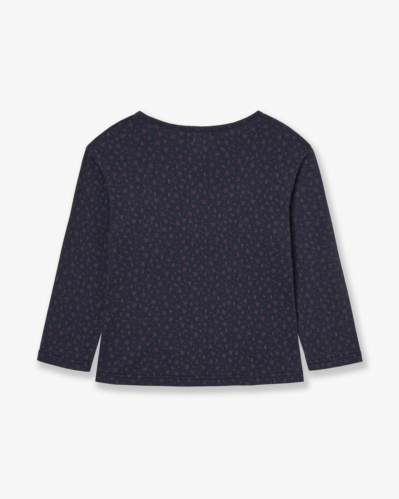 FLOWER HENLEY NECK TEE [NAVY]