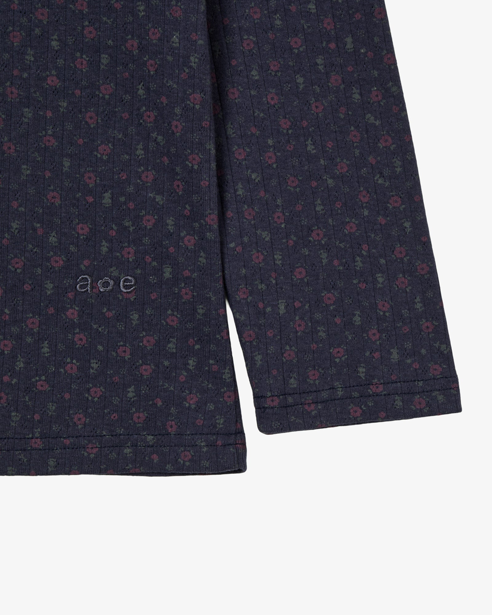 FLOWER HENLEY NECK TEE [NAVY]