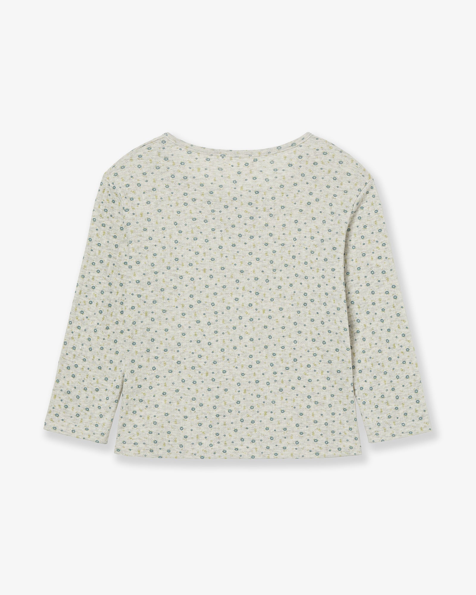 FLOWER HENLEY NECK TEE [OATMEAL]