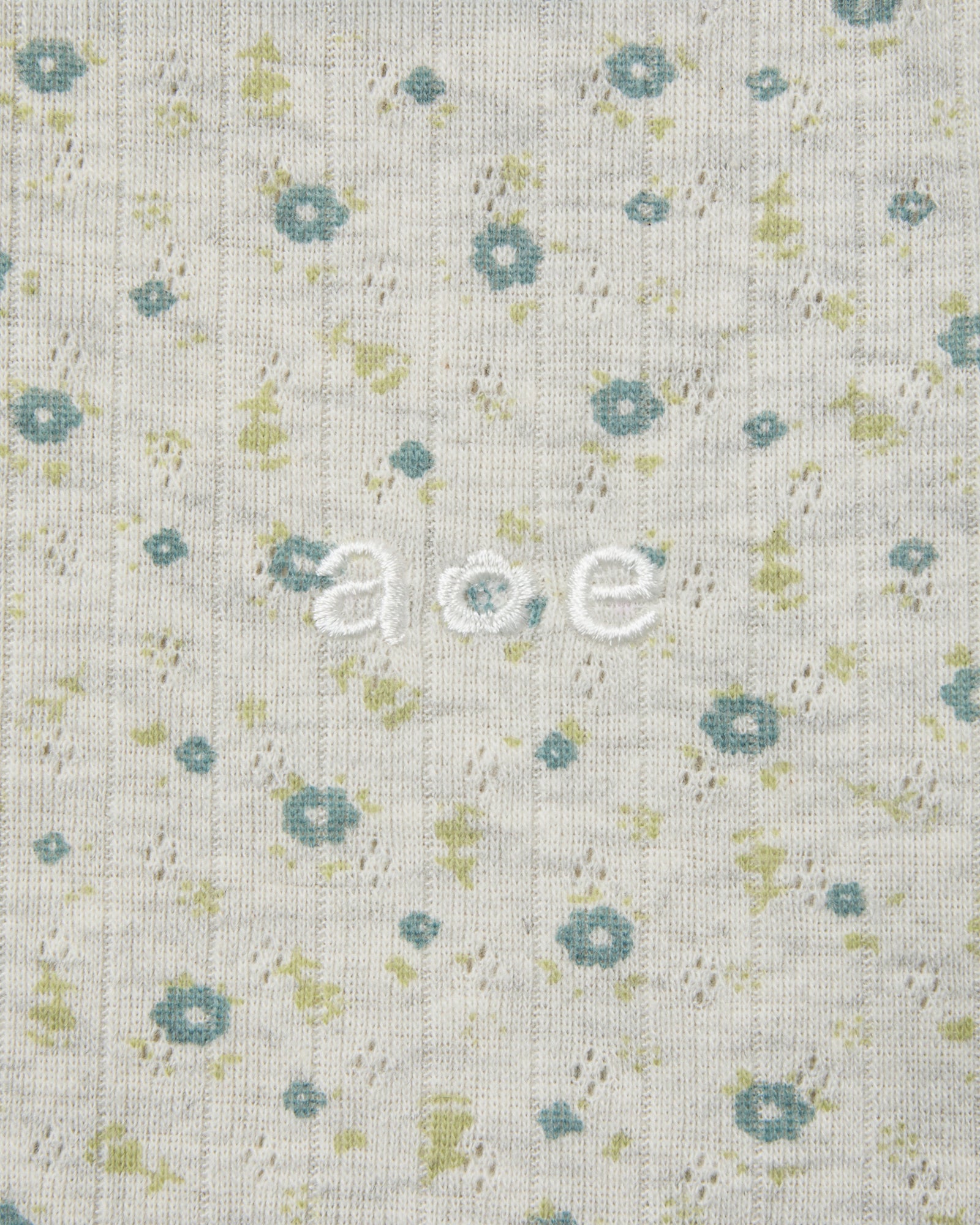 FLOWER HENLEY NECK TEE [OATMEAL]