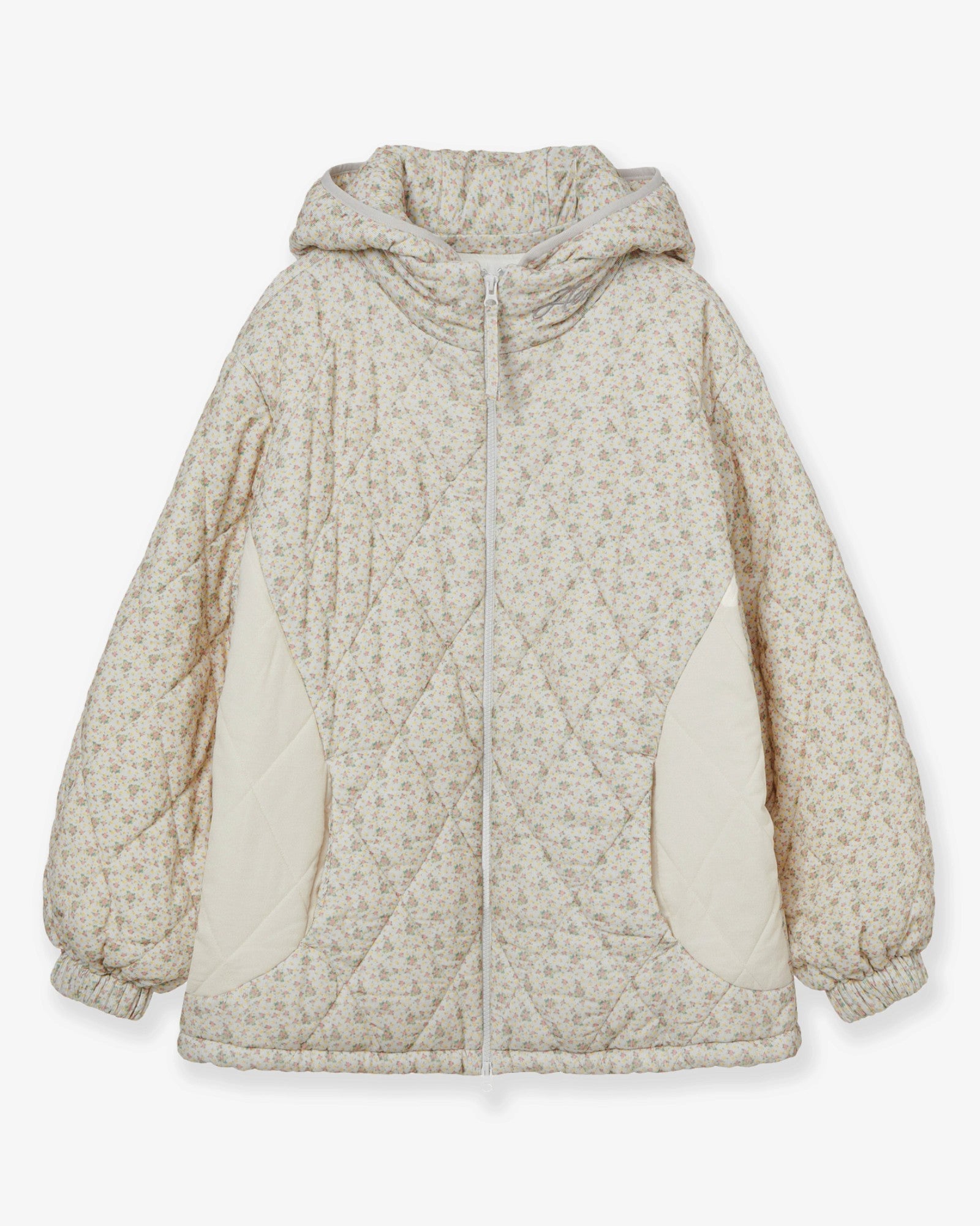 FLOWER QUILTED JACKET [LIGHT GREY]
