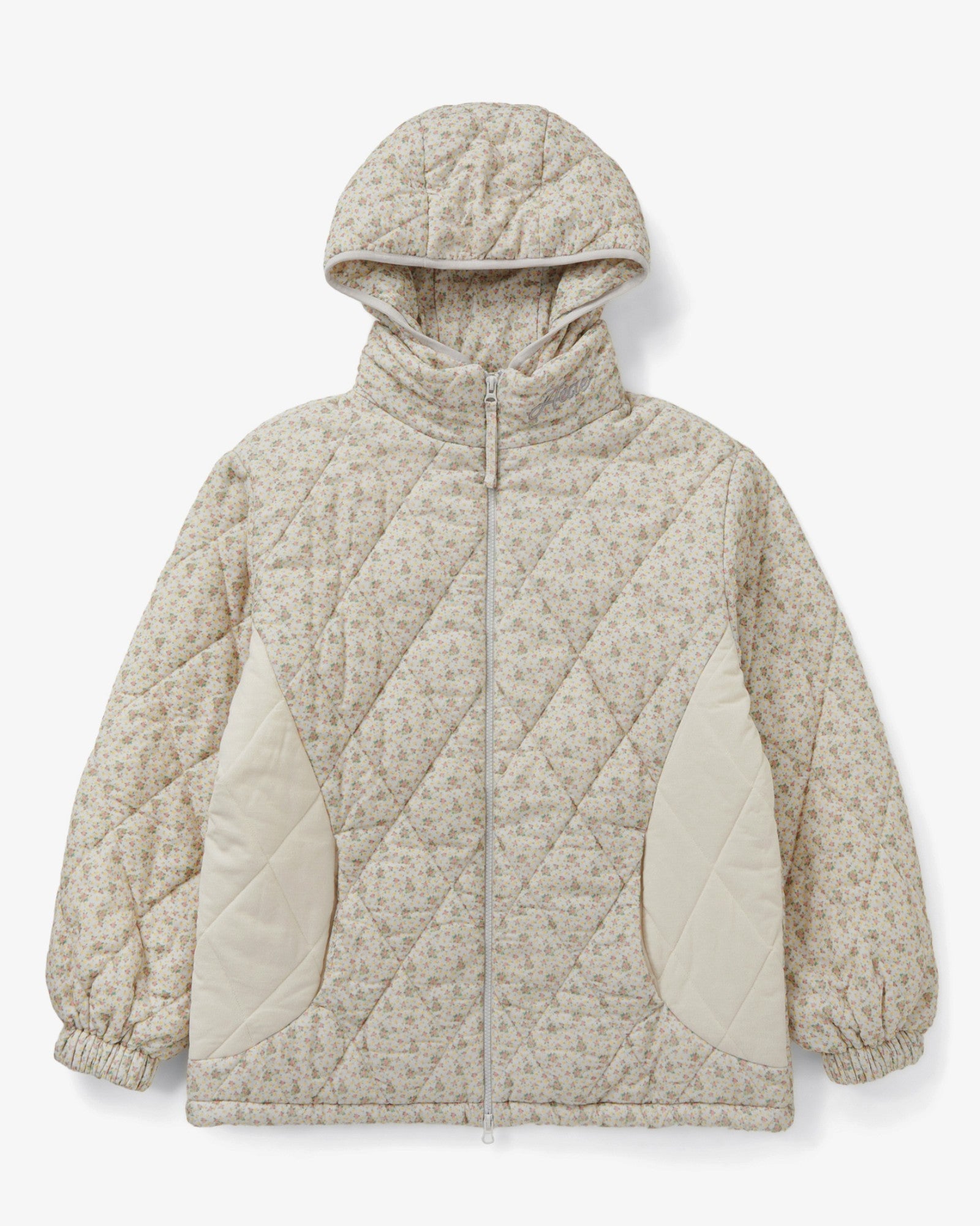 FLOWER QUILTED JACKET [LIGHT GREY]