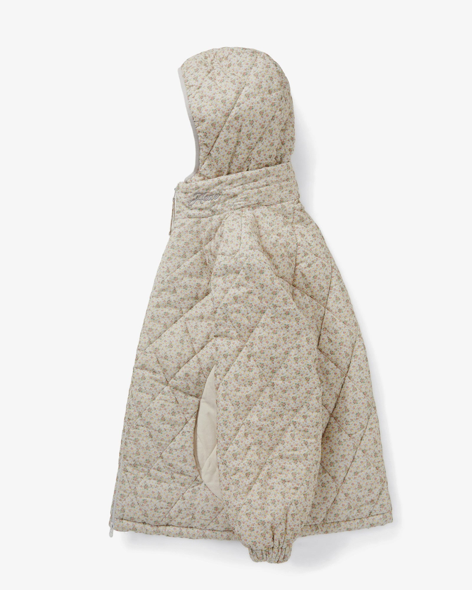 FLOWER QUILTED JACKET [LIGHT GREY]