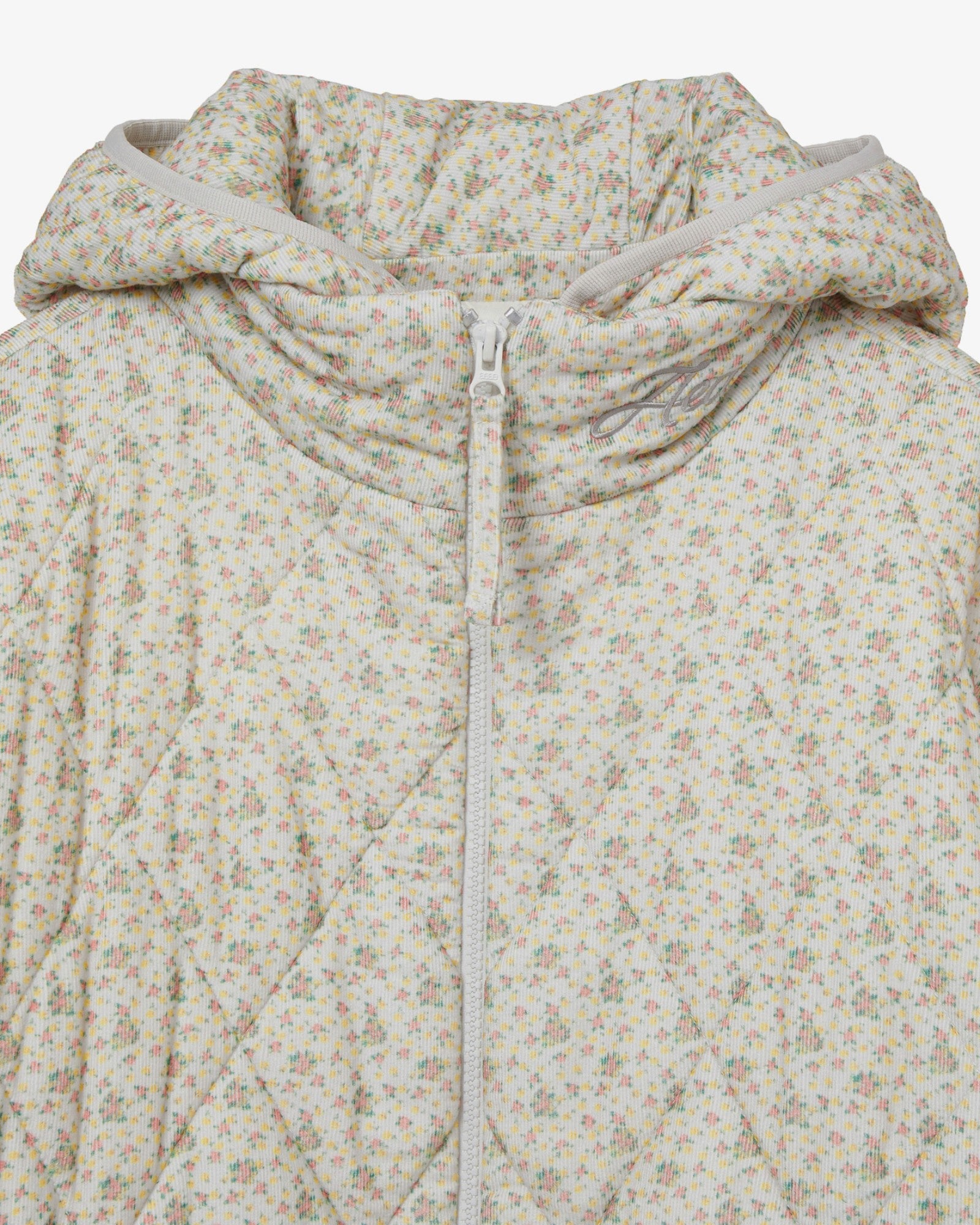 FLOWER QUILTED JACKET [LIGHT GREY]