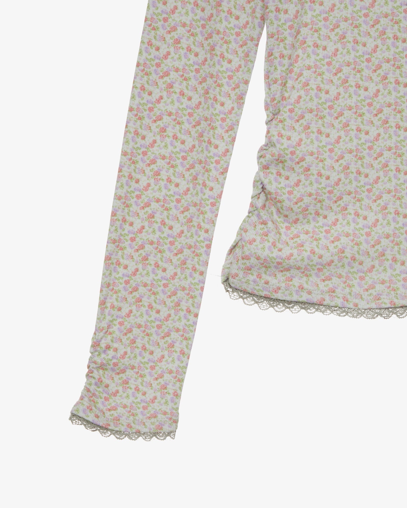 FLOWER V NECK TEE [GREEN]