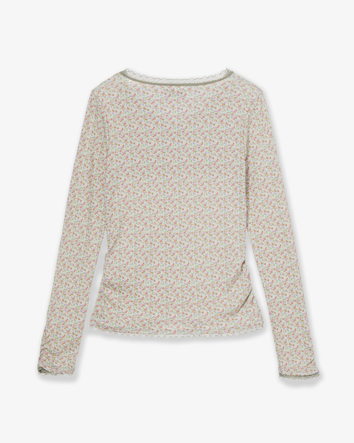 FLOWER V NECK TEE [GREEN]