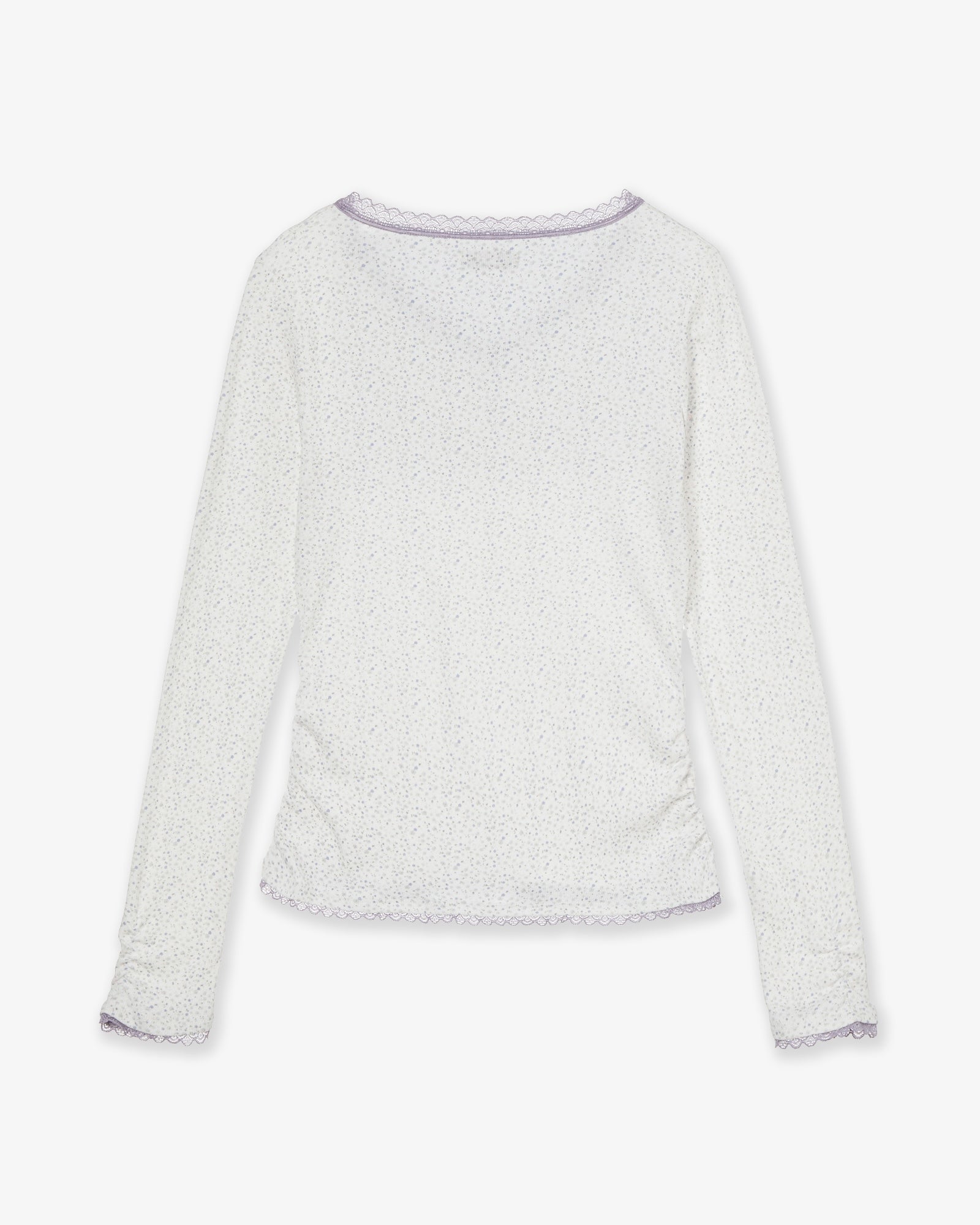 FLOWER V NECK TEE [LIGHT PURPLE]