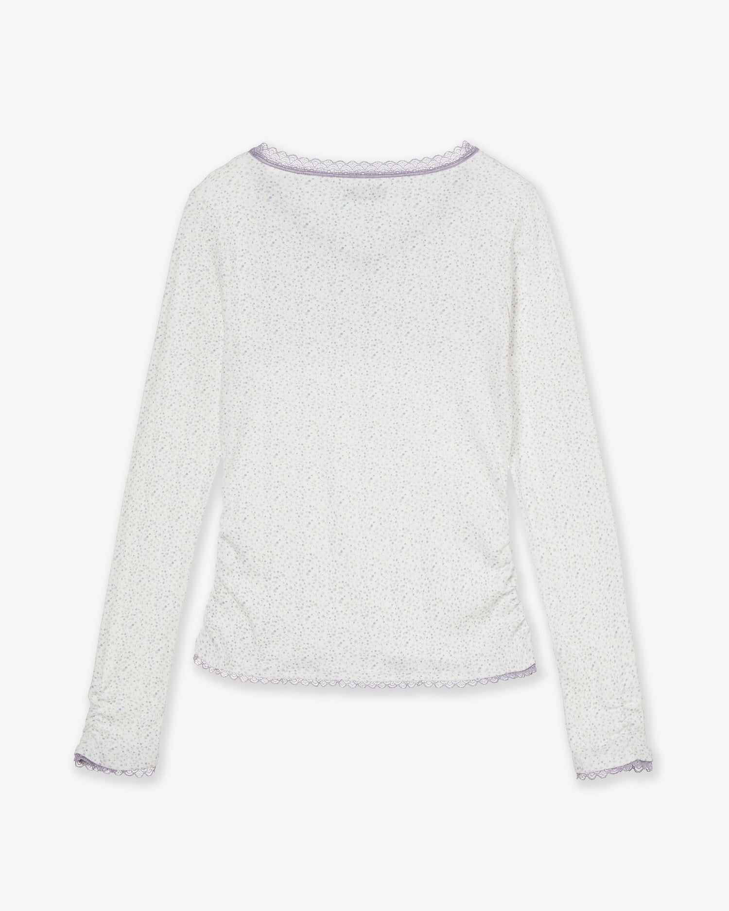 FLOWER V NECK TEE [LIGHT PURPLE]