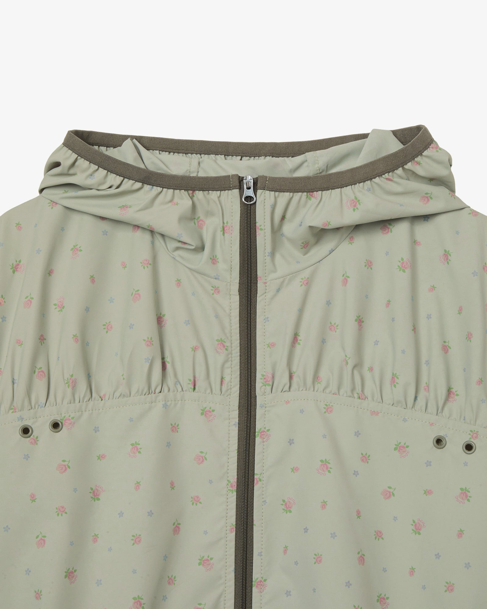 FLOWER WINDBREAKER JACKET [KHAKI]