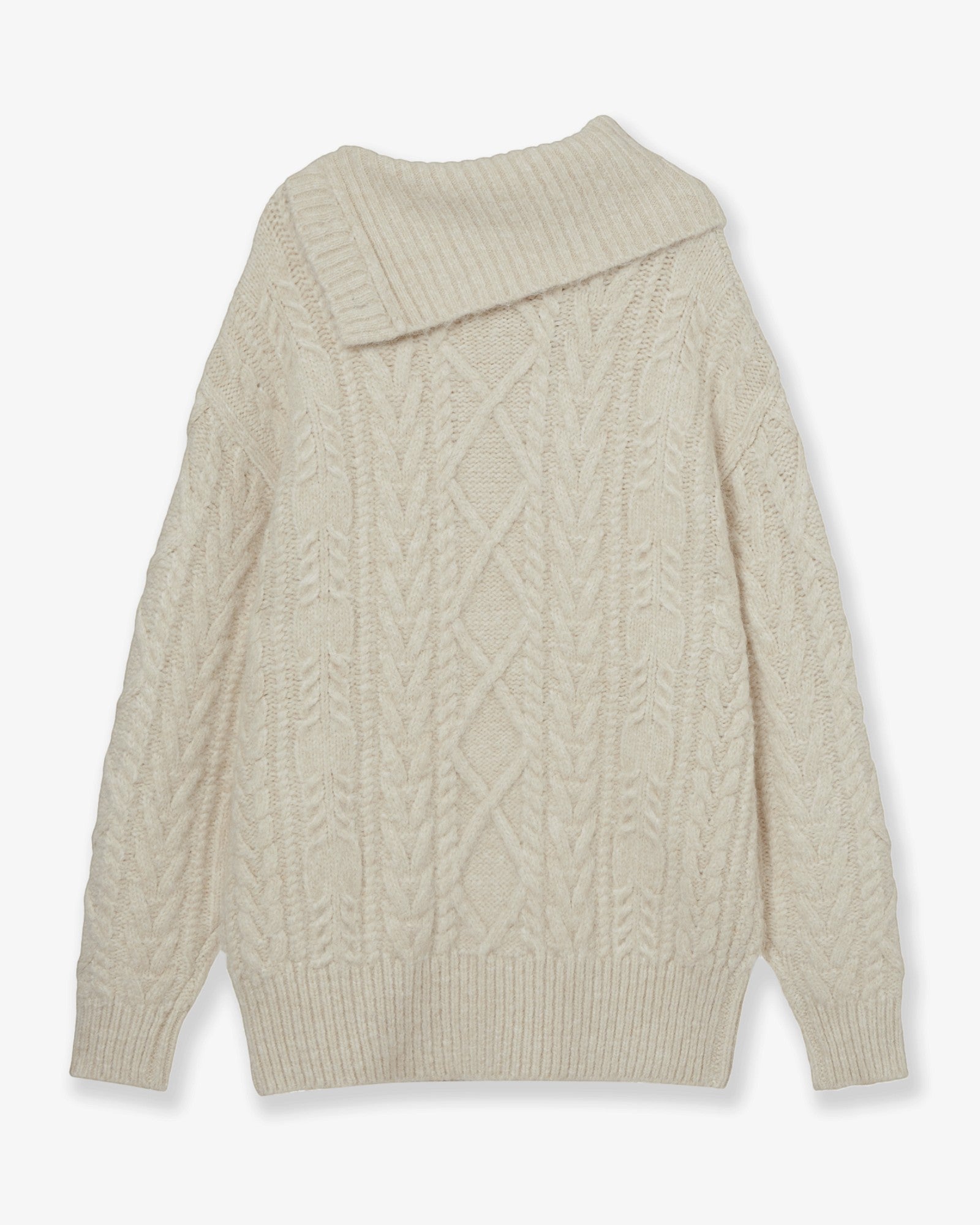 HIGH NECK CABLE KNIT [IVORY]