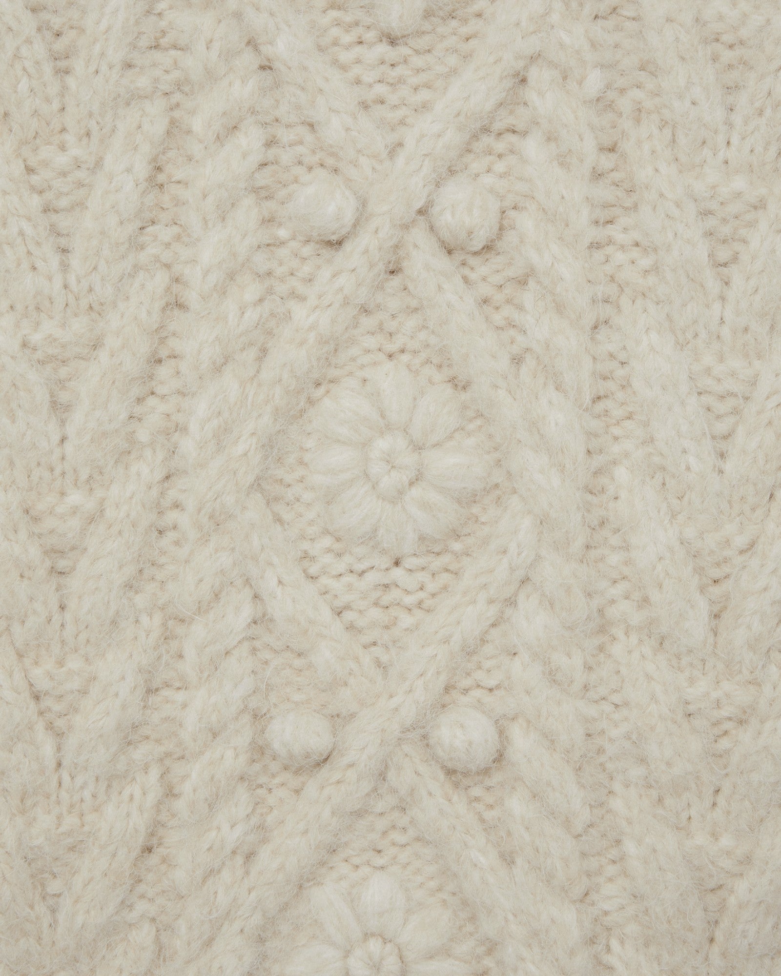 HIGH NECK CABLE KNIT [IVORY]