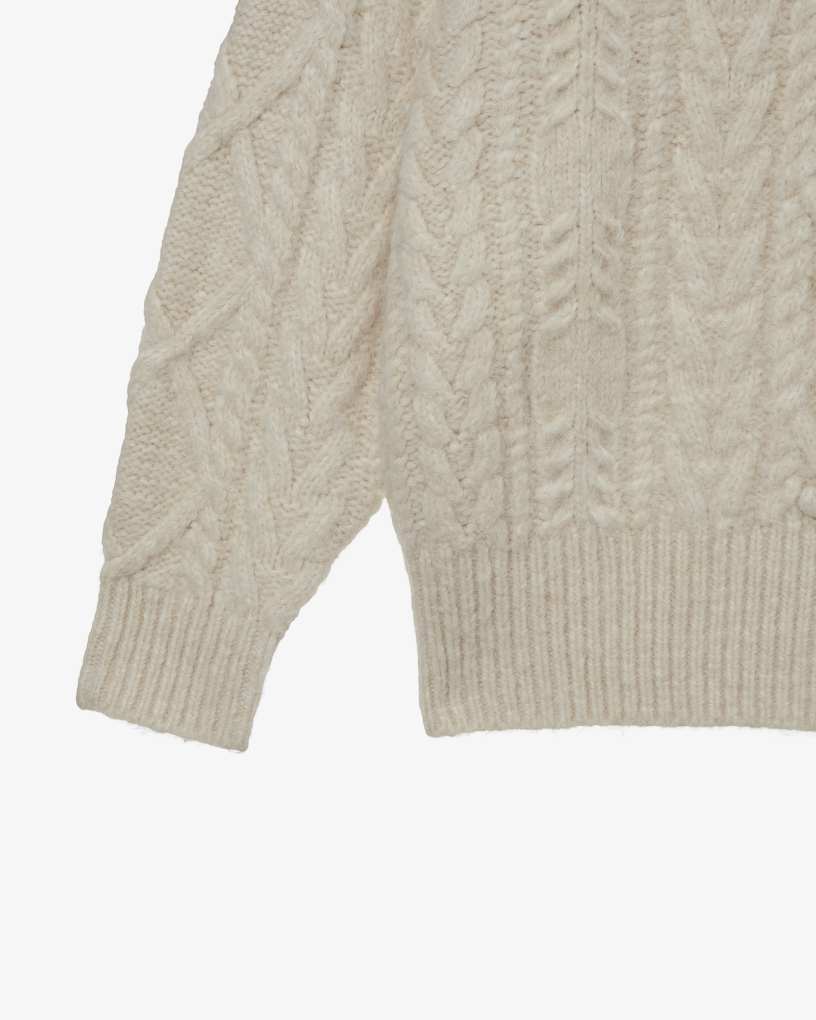 HIGH NECK CABLE KNIT [IVORY]