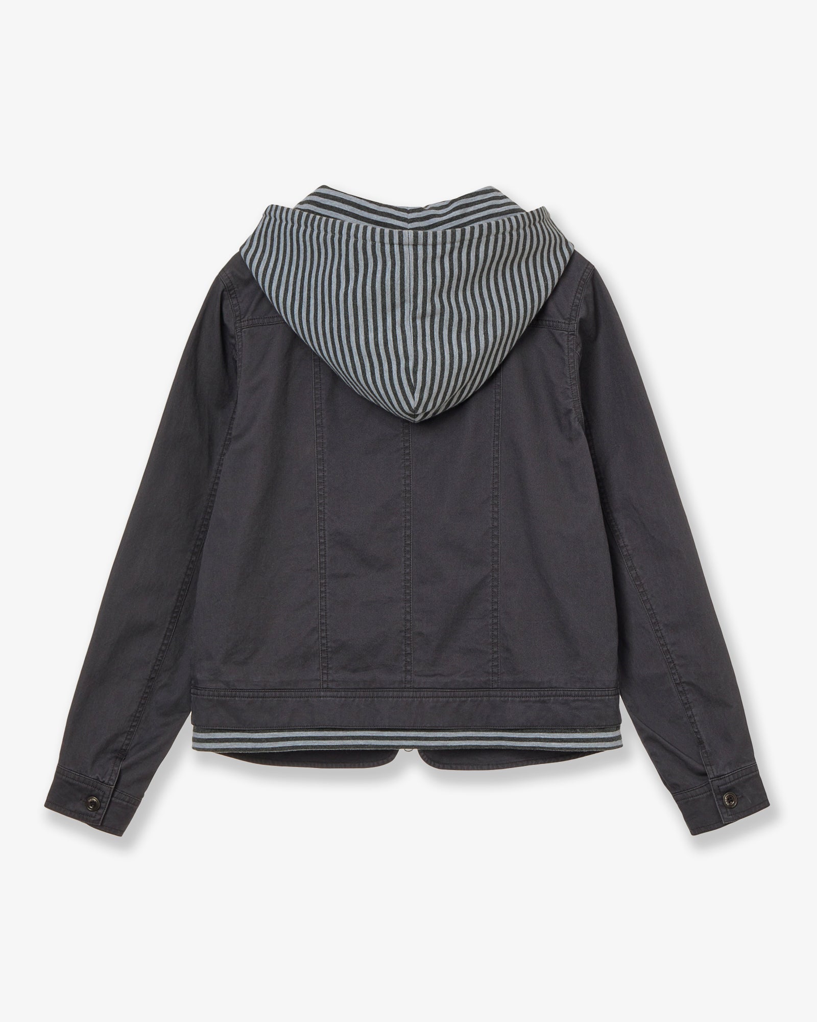 HOODIE LAYERED JACKET [CHARCOAL]