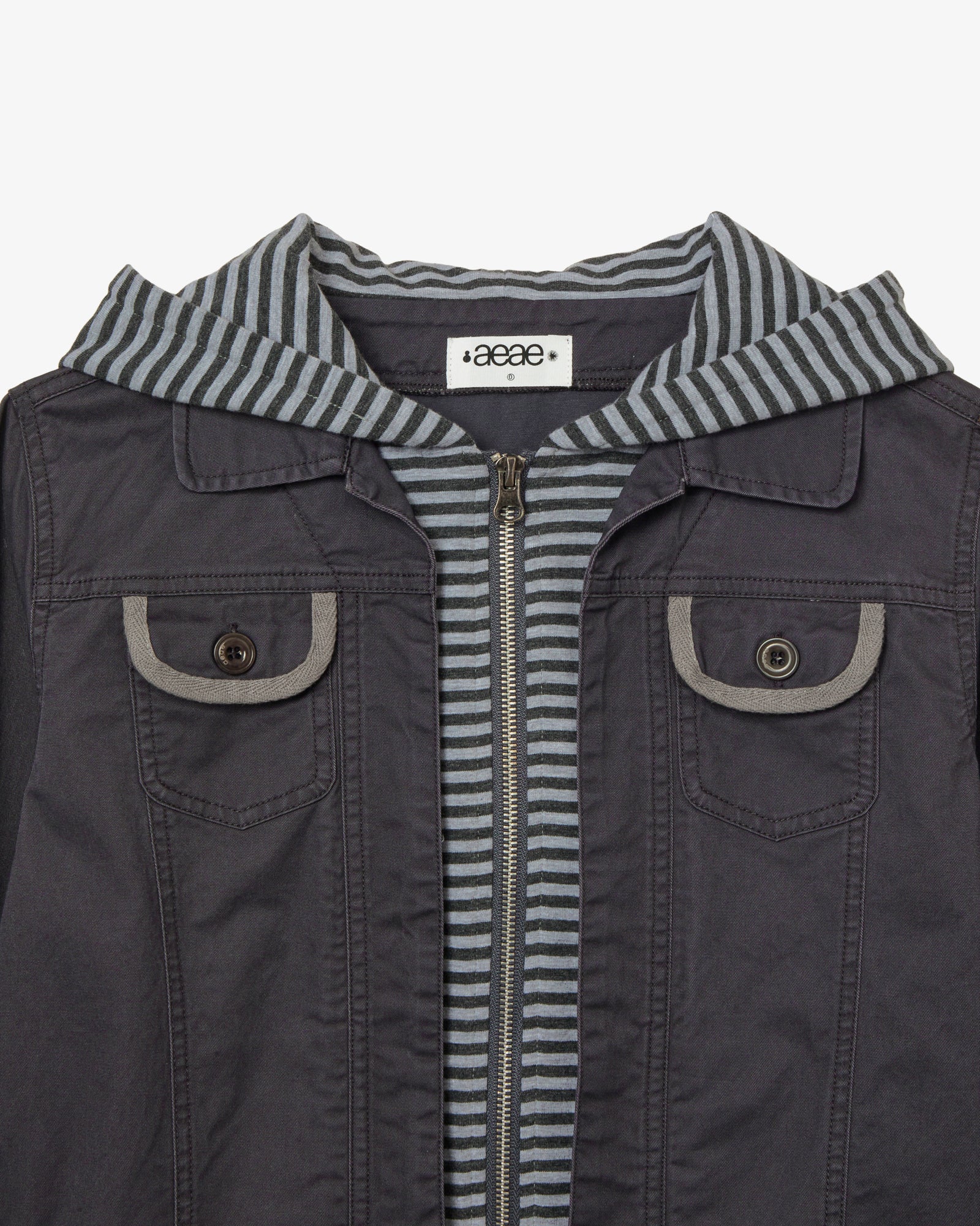 HOODIE LAYERED JACKET [CHARCOAL]