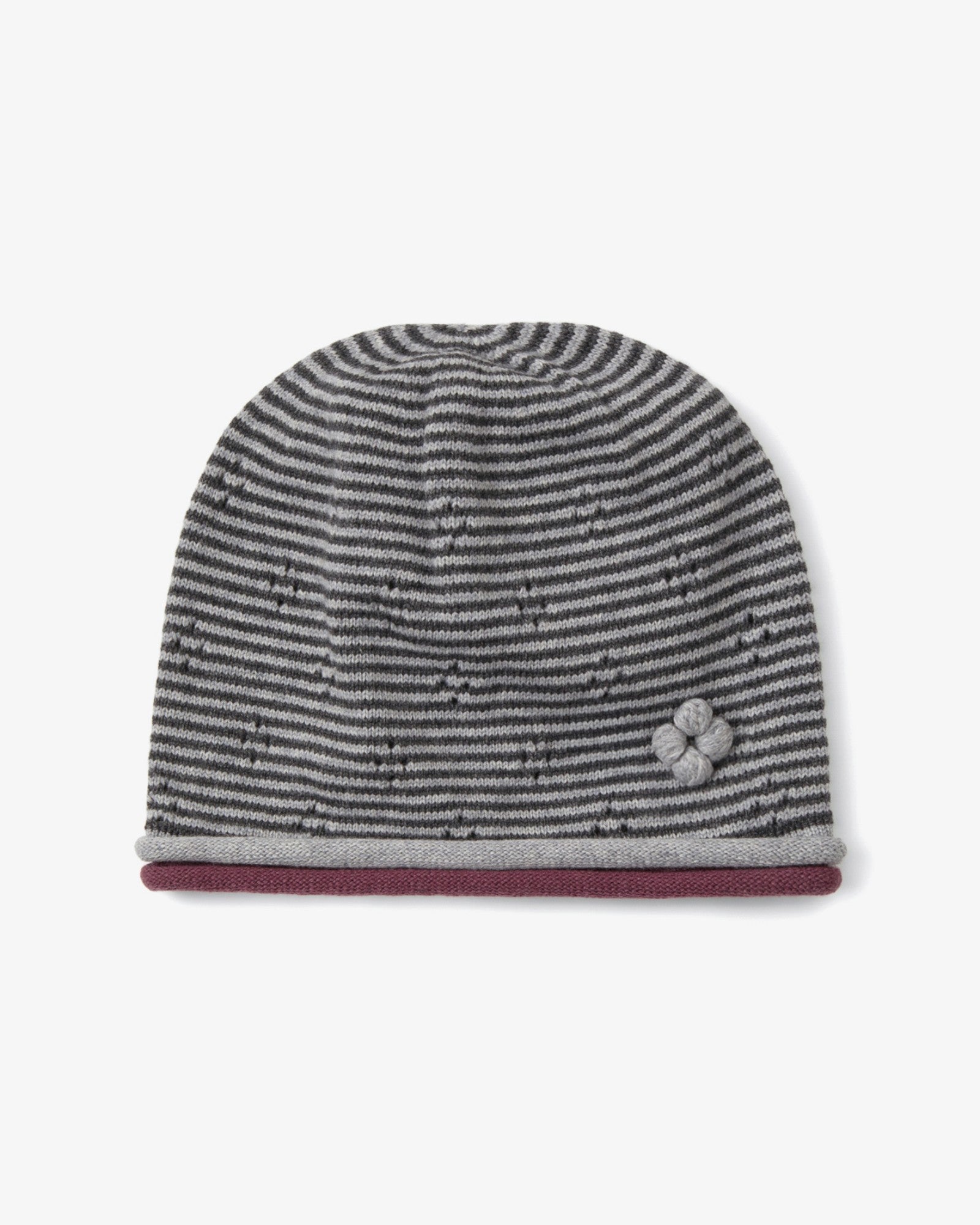 KNIT ROLLED BEANIE [CHARCOAL]