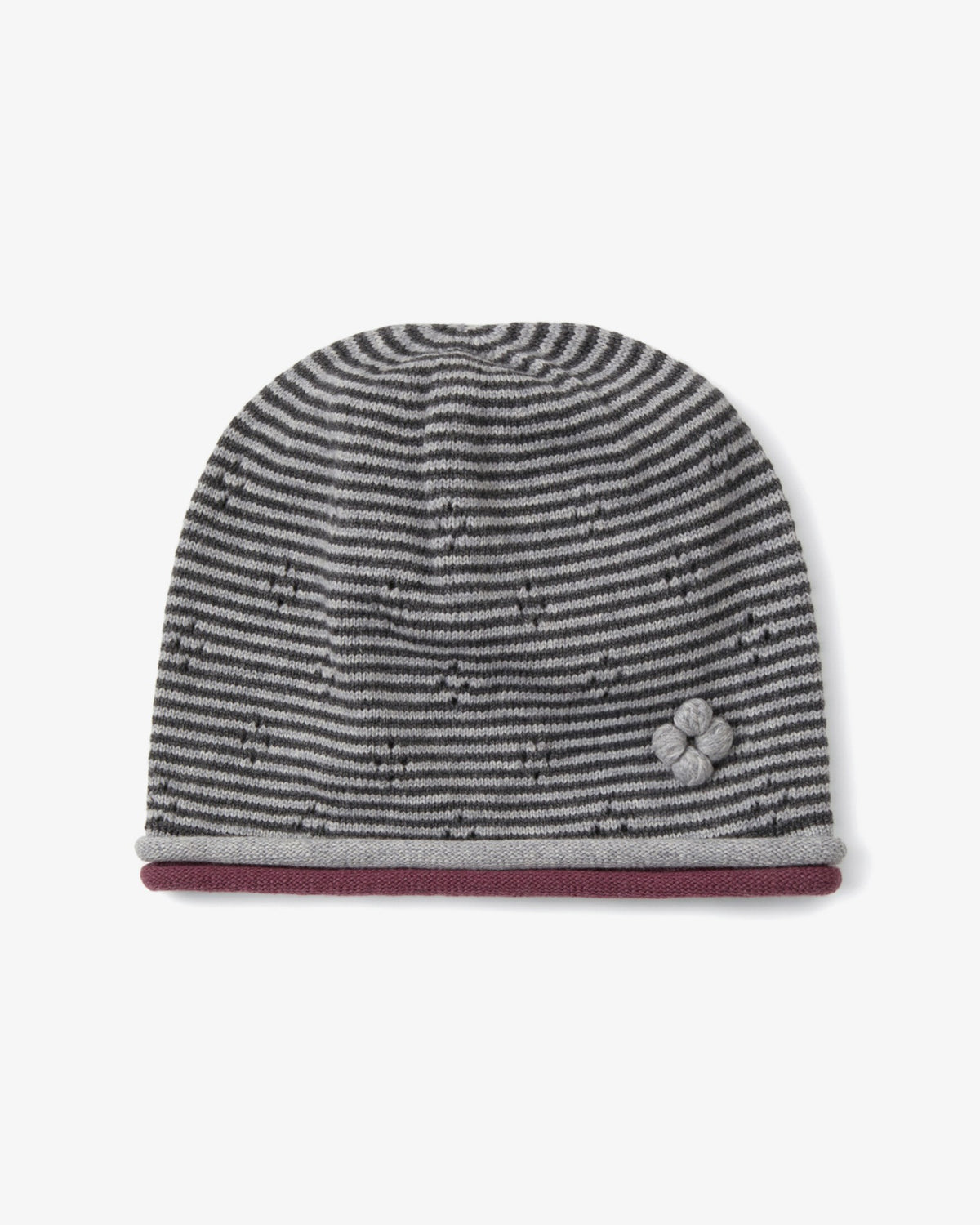 KNIT ROLLED BEANIE [CHARCOAL]