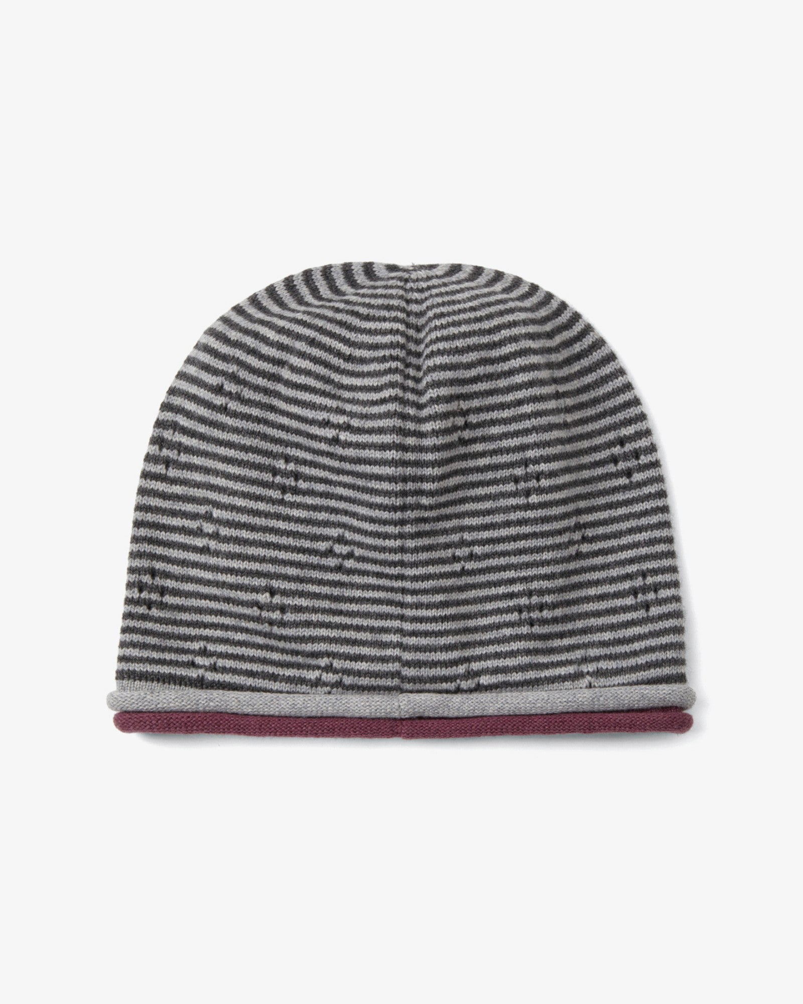 KNIT ROLLED BEANIE [CHARCOAL]