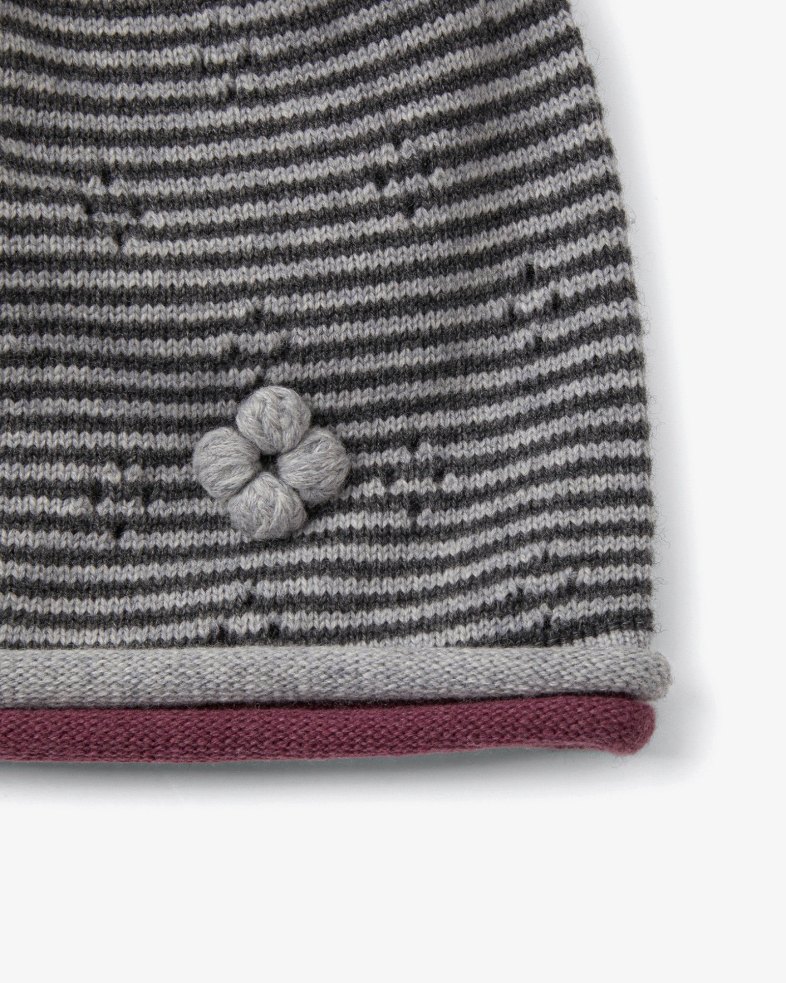 KNIT ROLLED BEANIE [CHARCOAL]