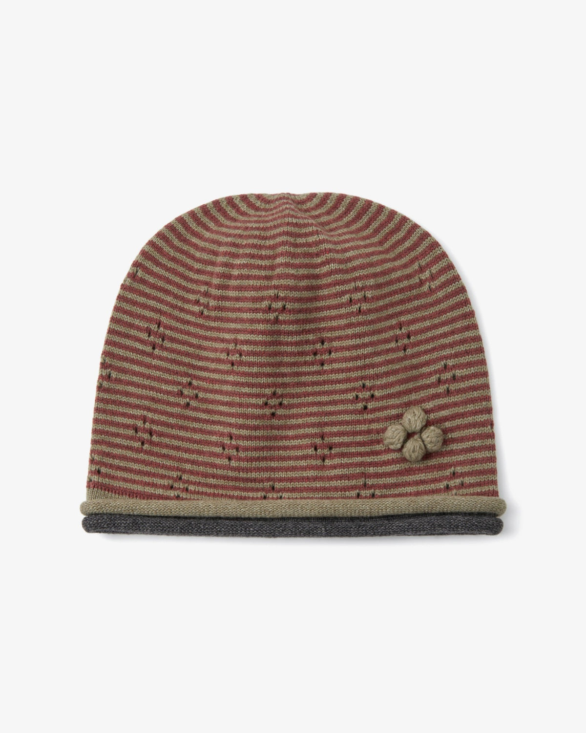 KNIT ROLLED BEANIE [OLIVE]