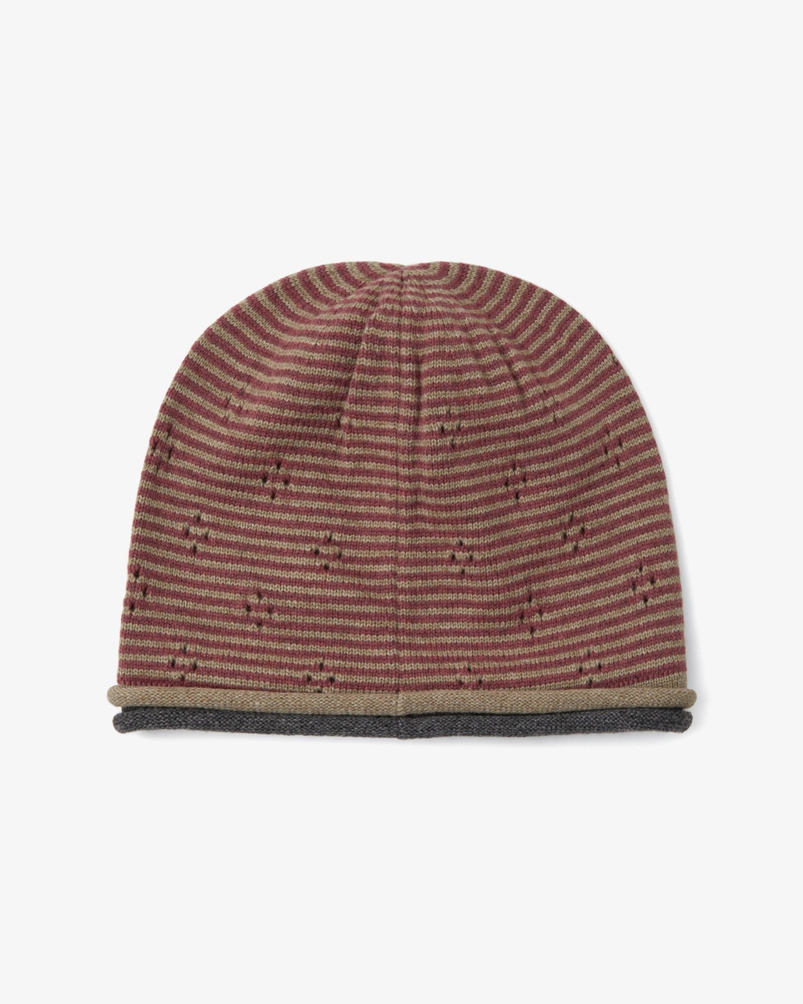 KNIT ROLLED BEANIE [OLIVE]