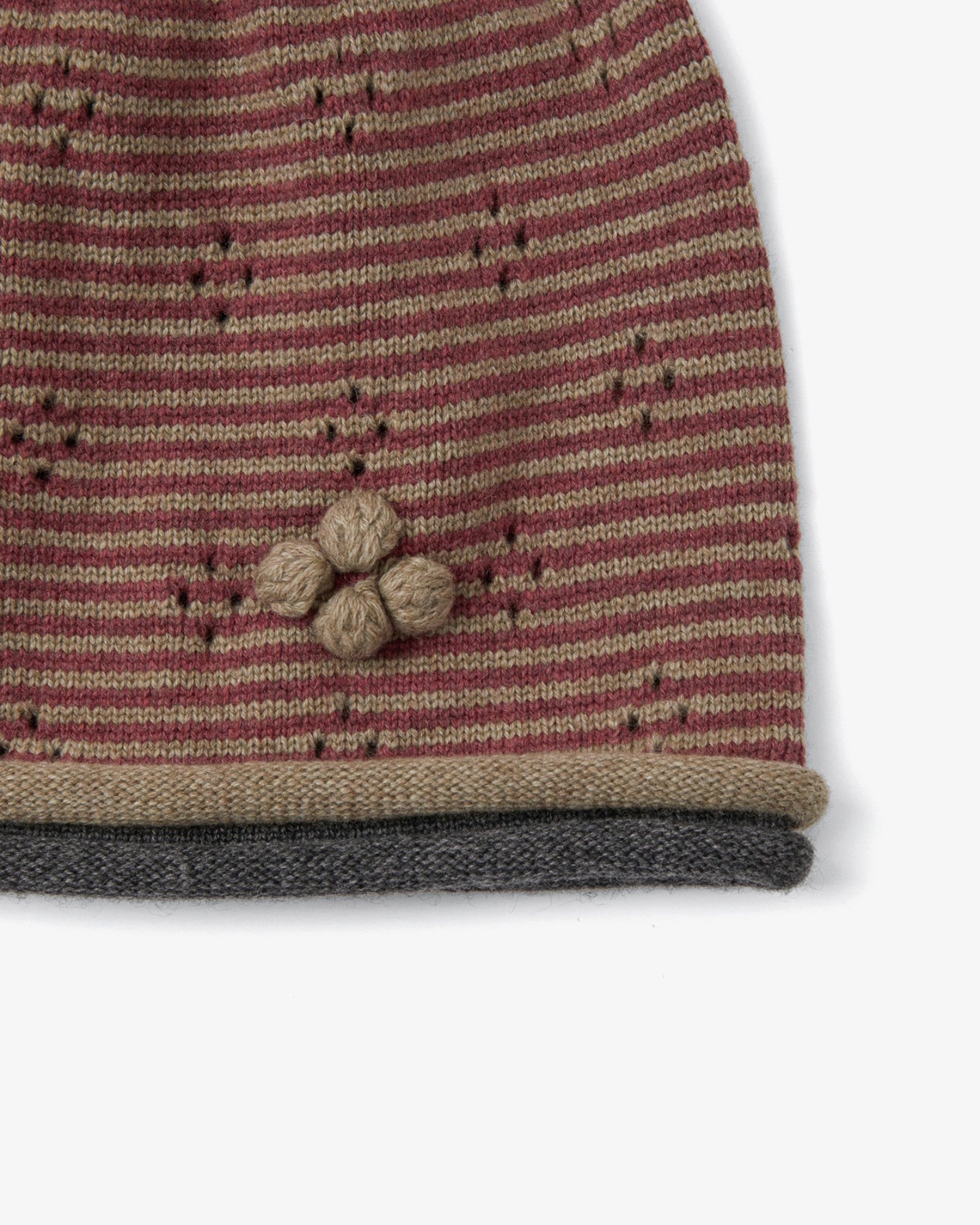 KNIT ROLLED BEANIE [OLIVE]