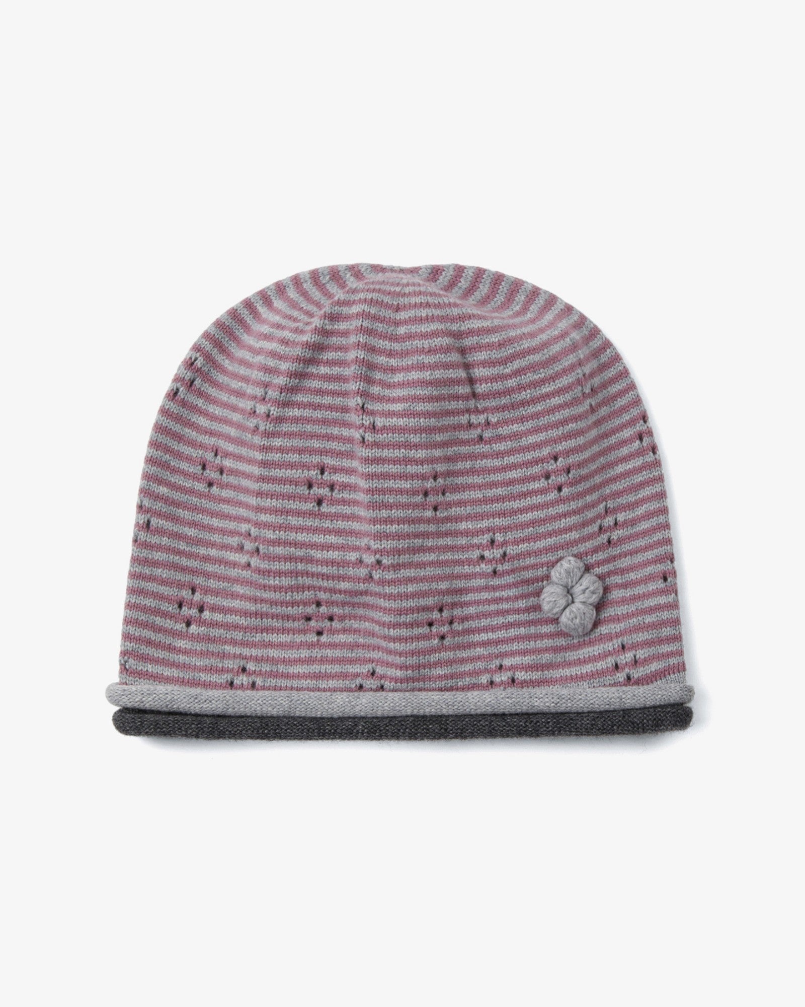 KNIT ROLLED BEANIE [PURPLE]