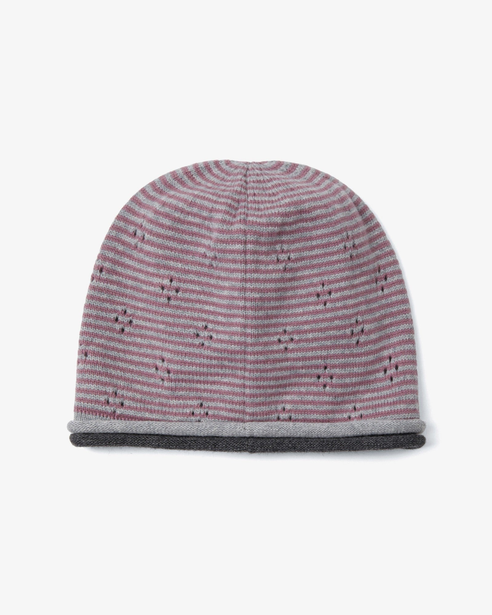 KNIT ROLLED BEANIE [PURPLE]