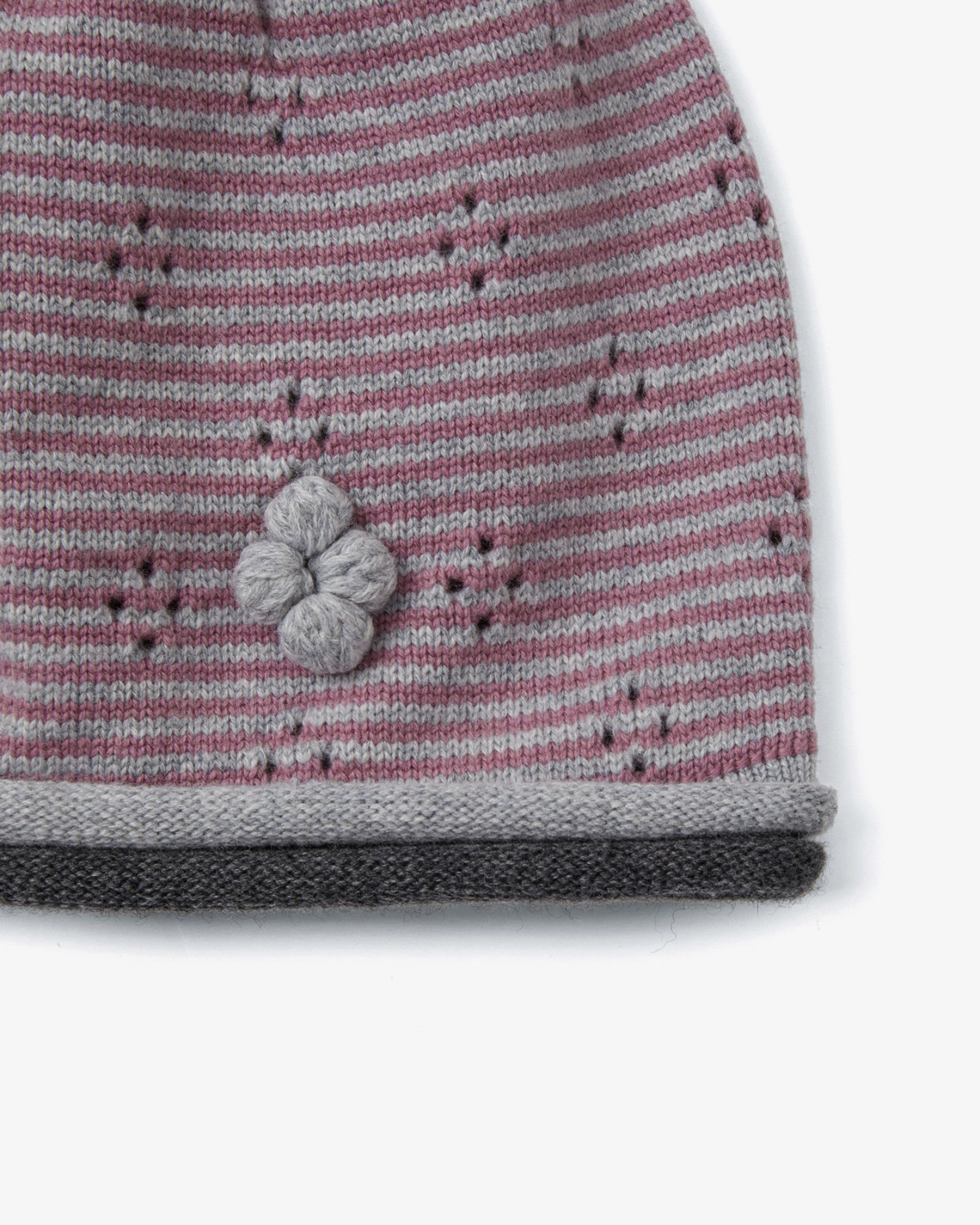 KNIT ROLLED BEANIE [PURPLE]