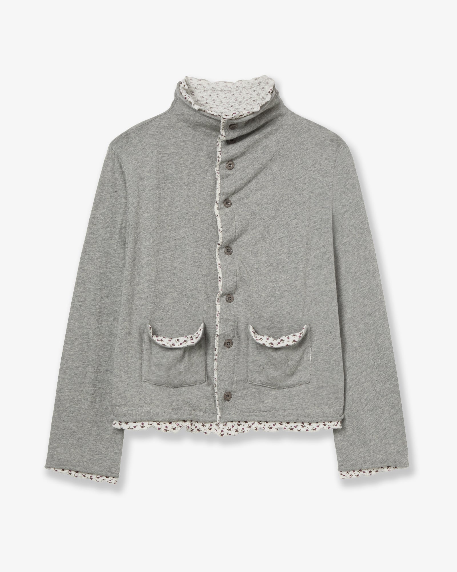 LAYERED CARDIGAN [MELANGE GREY]
