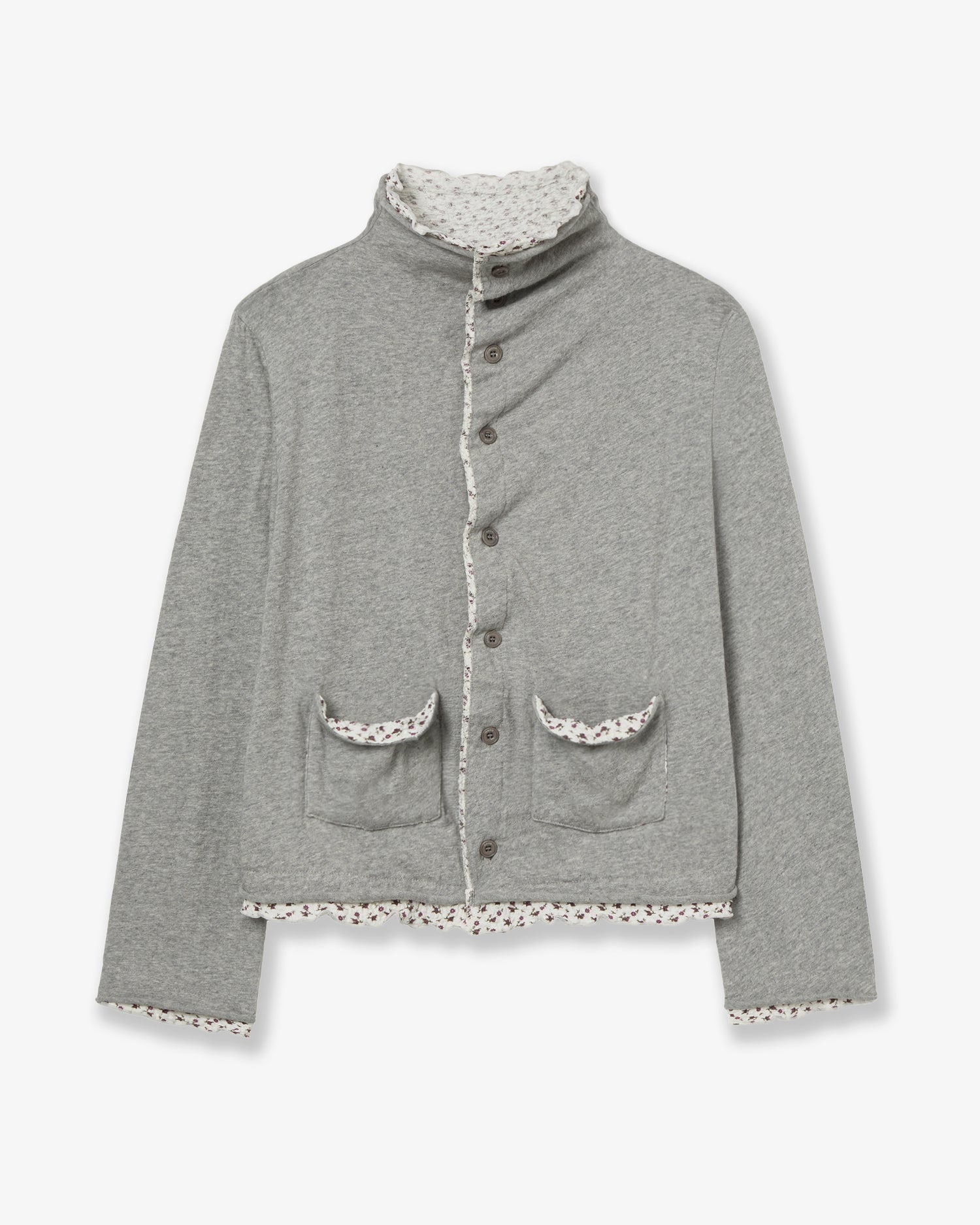 LAYERED CARDIGAN [MELANGE GREY]