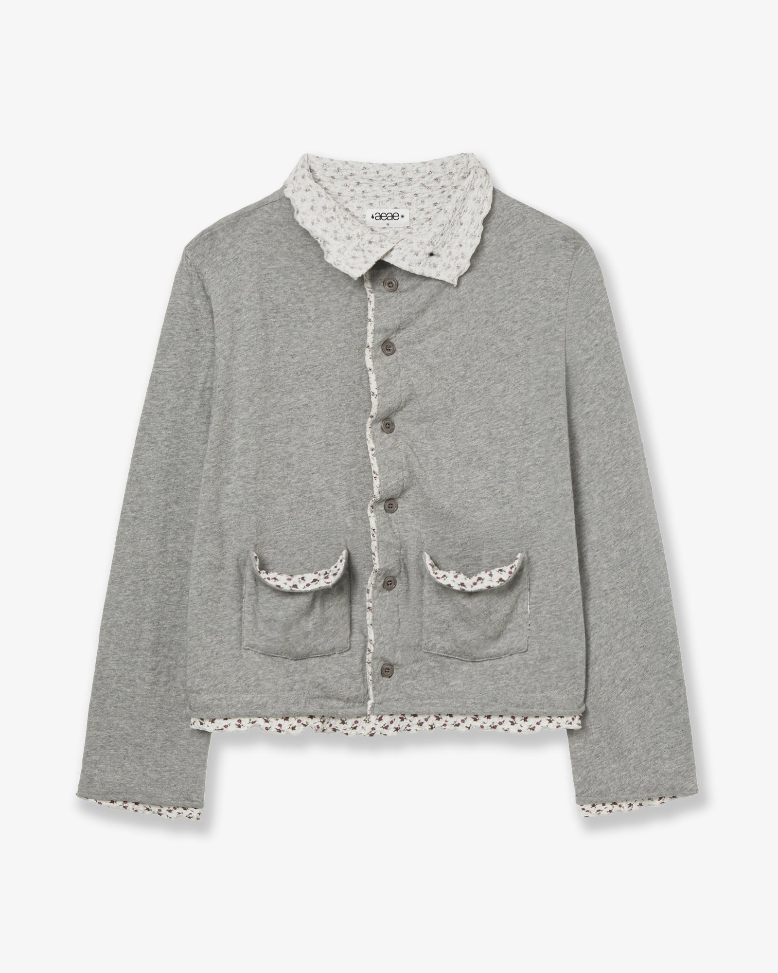 LAYERED CARDIGAN [MELANGE GREY]
