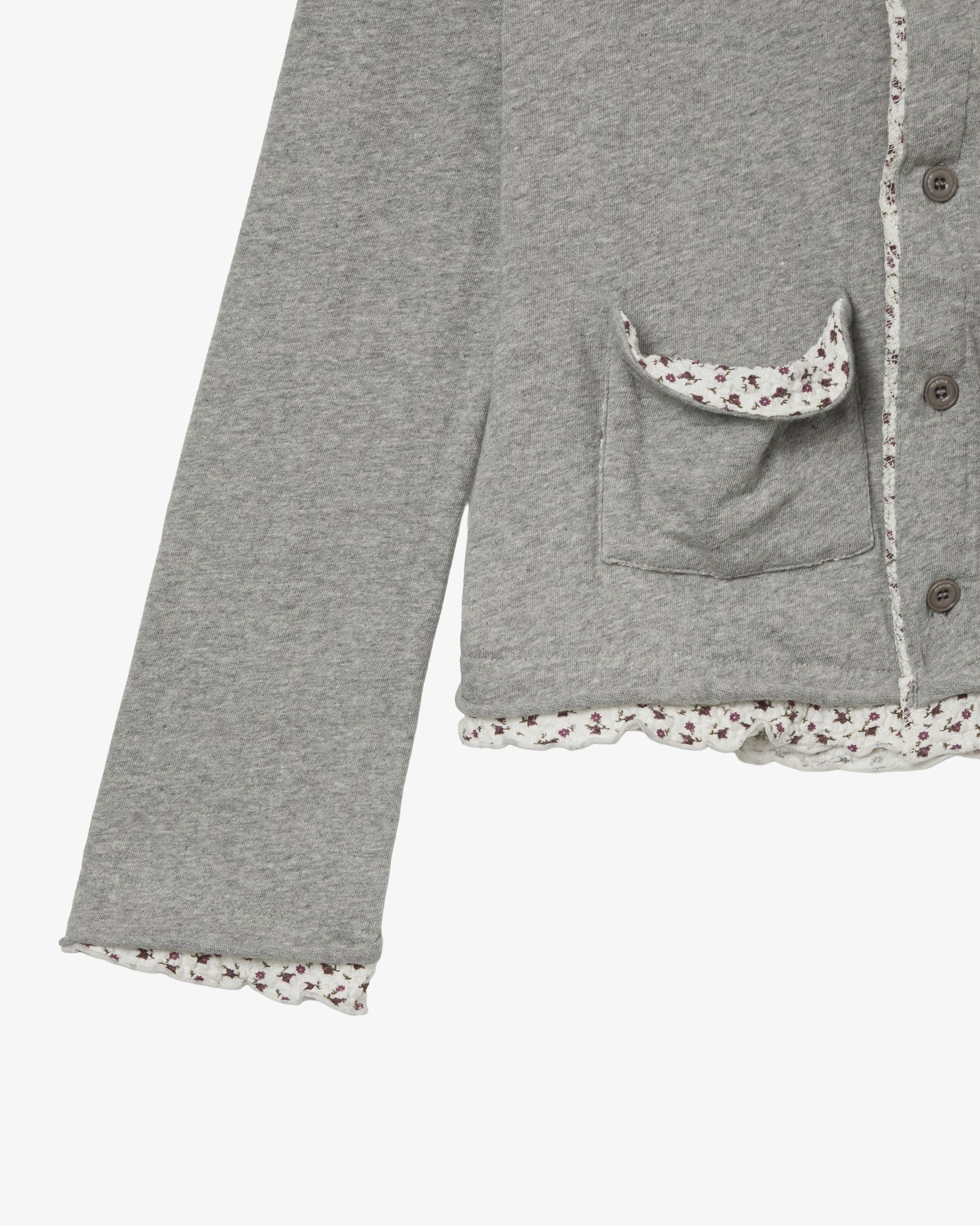 LAYERED CARDIGAN [MELANGE GREY]