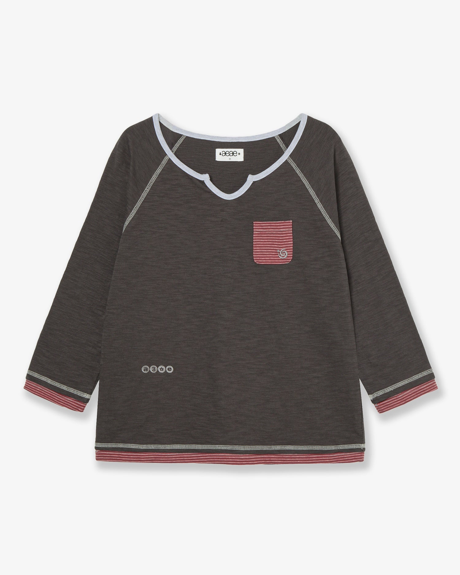 LAYERED SLEEVE TEE [CHARCOAL]