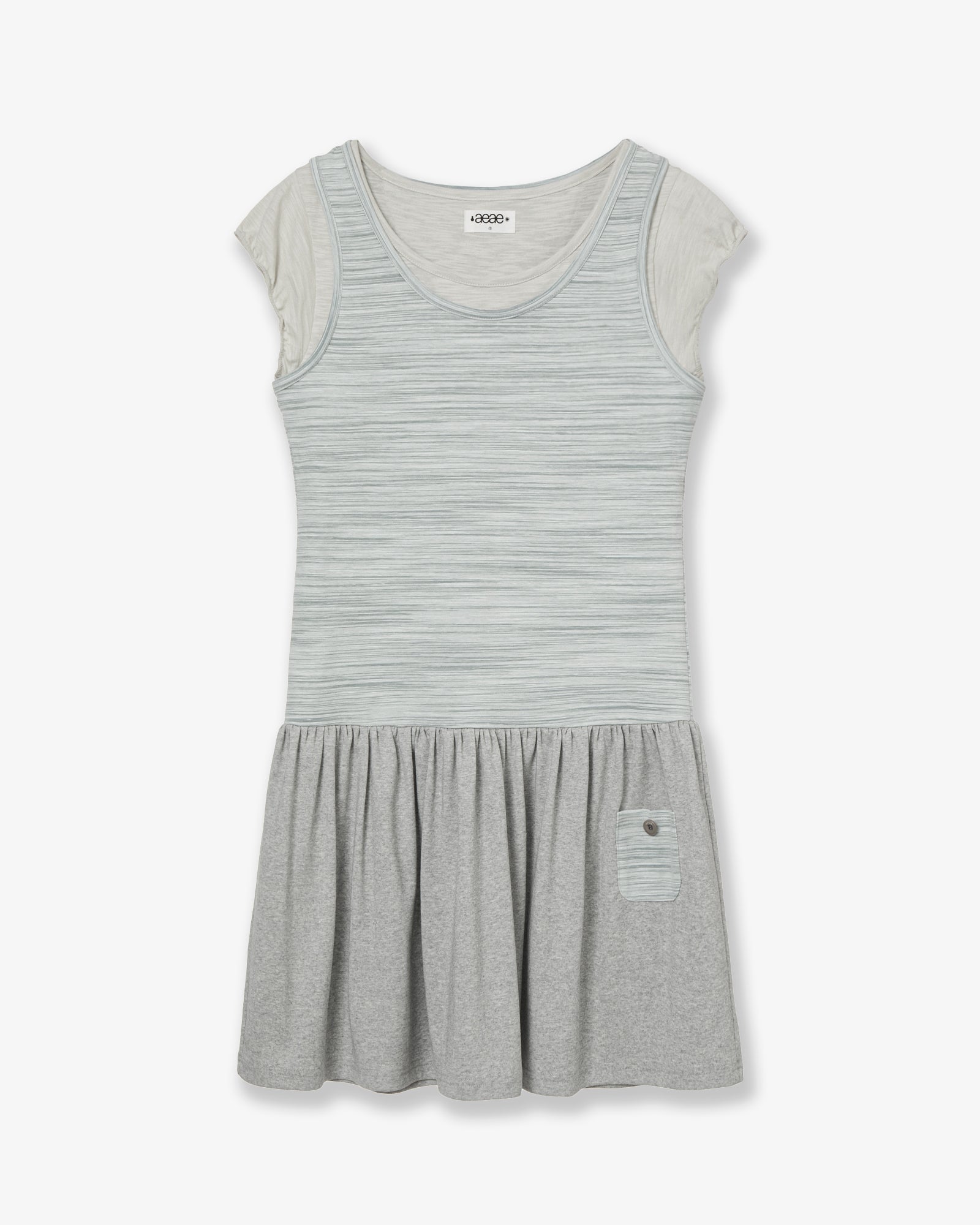 LAYERED TOP DRESS [GREY]