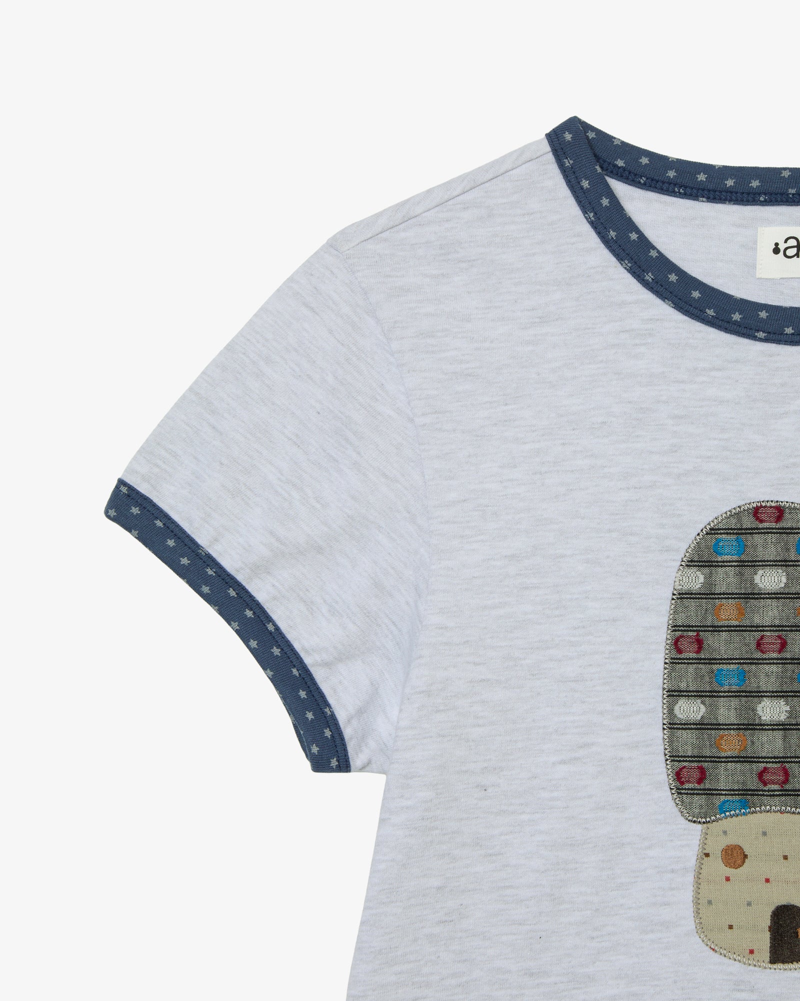 MUSHROOM APPLIQUE TEE [LIGHT GREY]