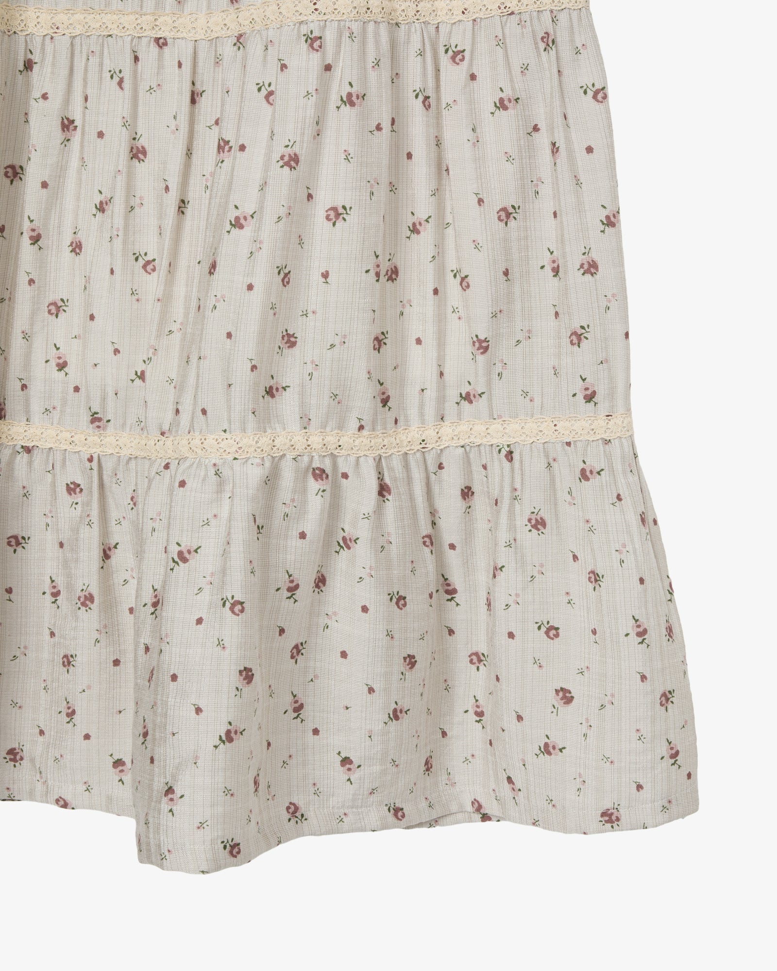 PATTERN TIERED SKIRT [BEIGE]