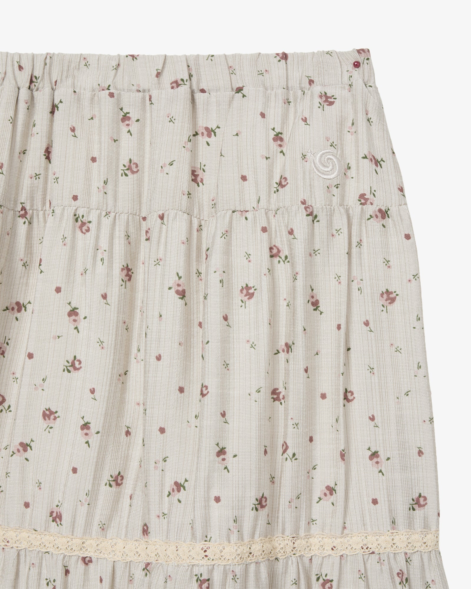 PATTERN TIERED SKIRT [BEIGE]