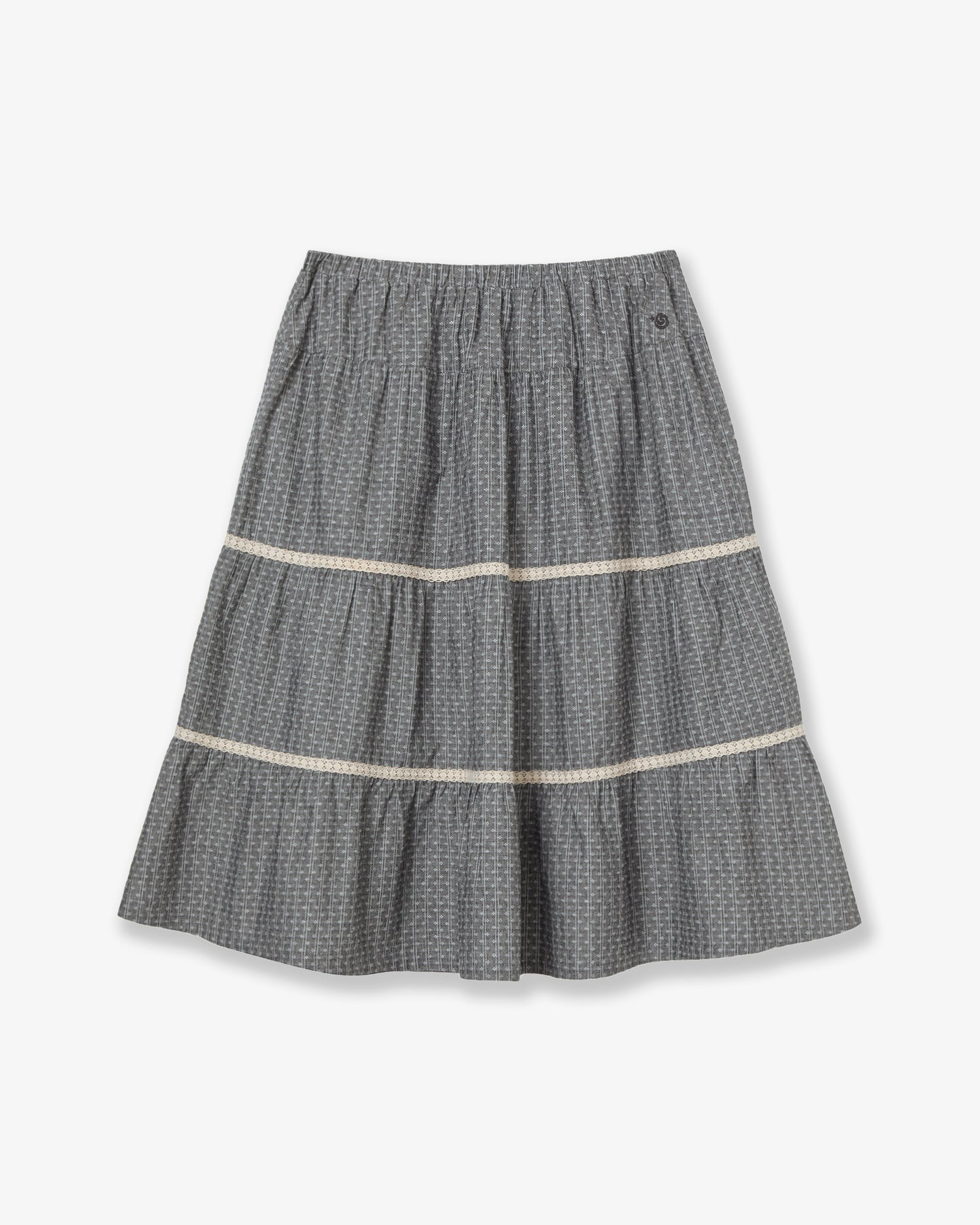 PATTERN TIERED SKIRT [CHARCOAL]