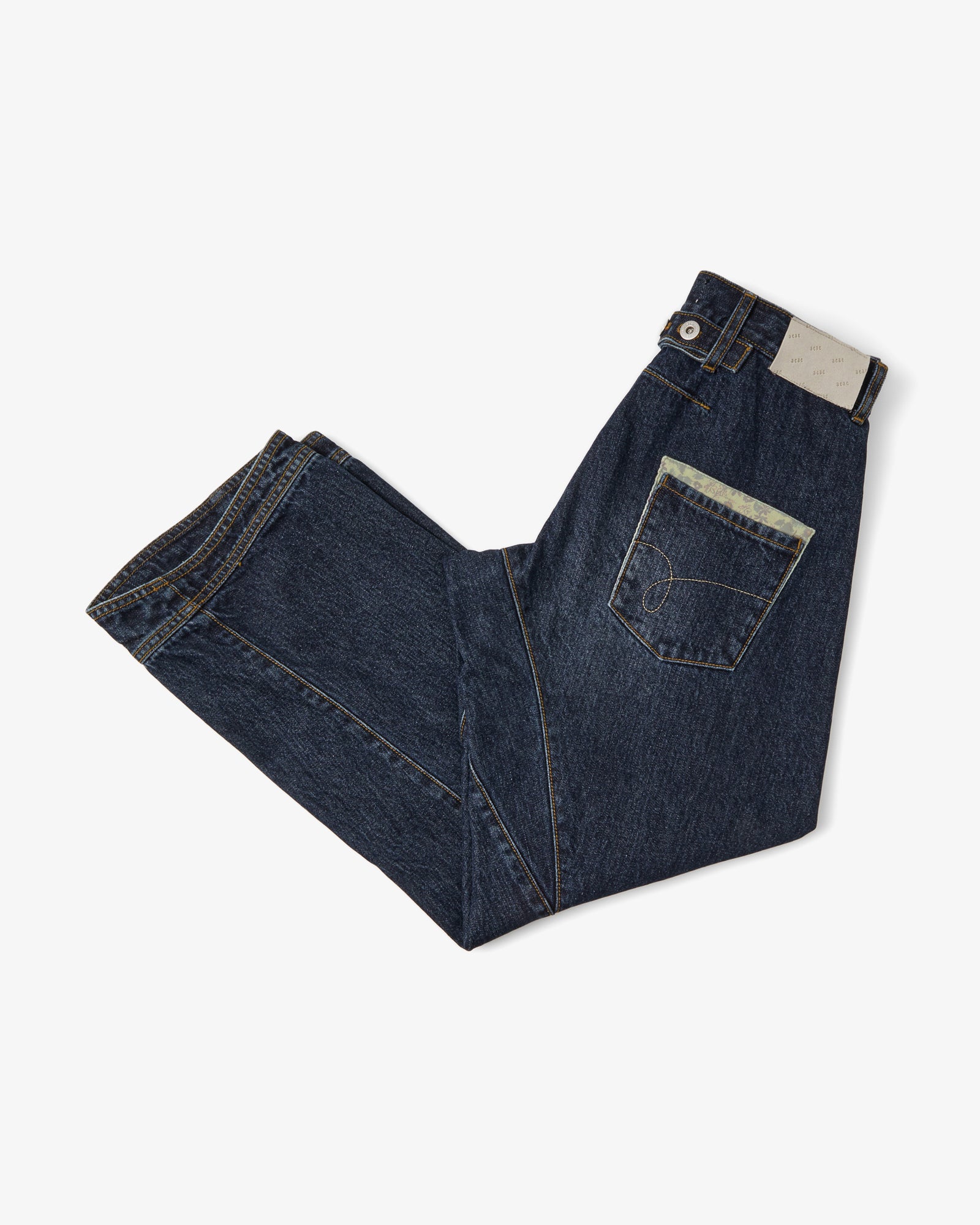POCKET PATCHWORK ENGINEERED PANTS [DARK BLUE]