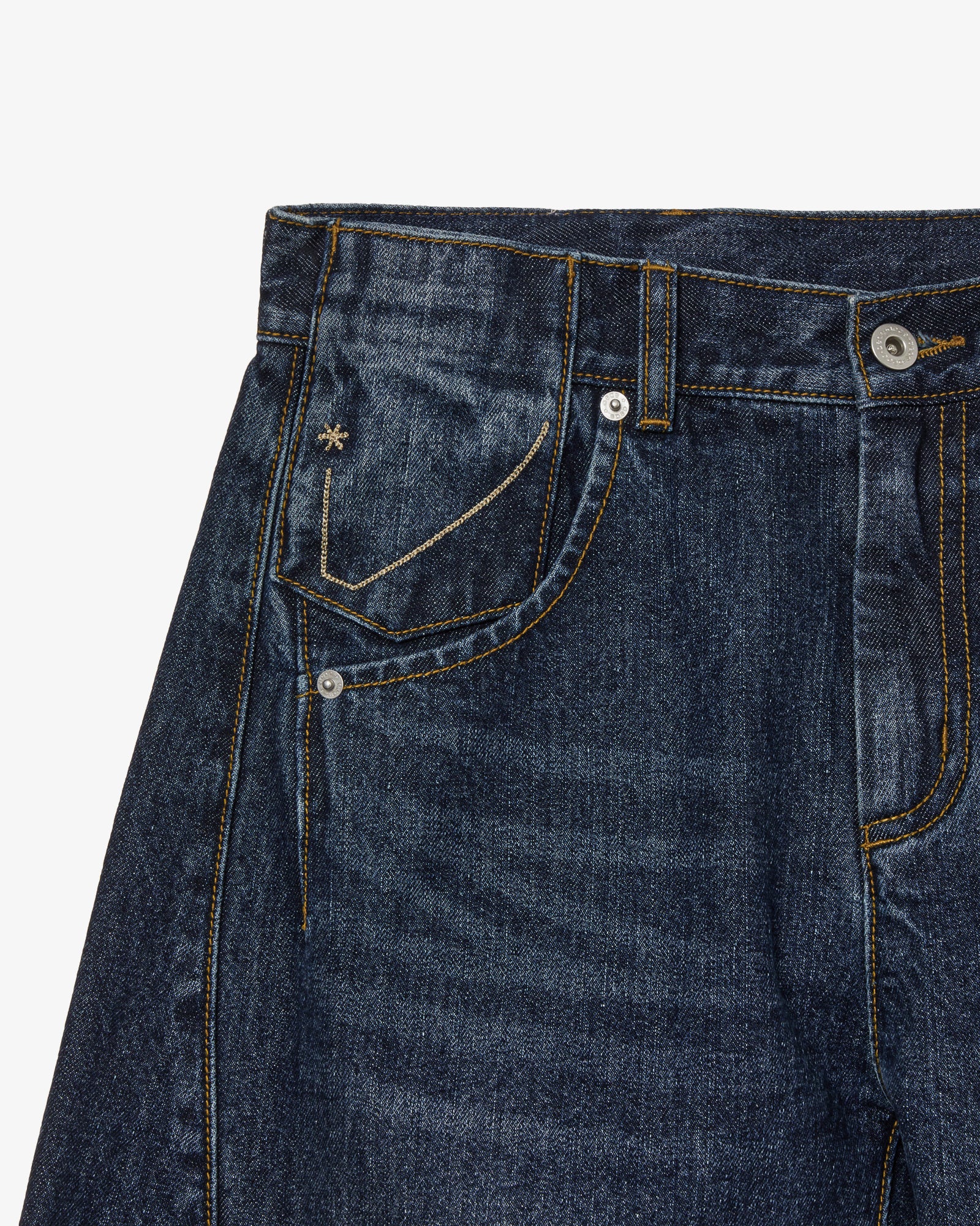 POCKET PATCHWORK ENGINEERED PANTS [DARK BLUE]