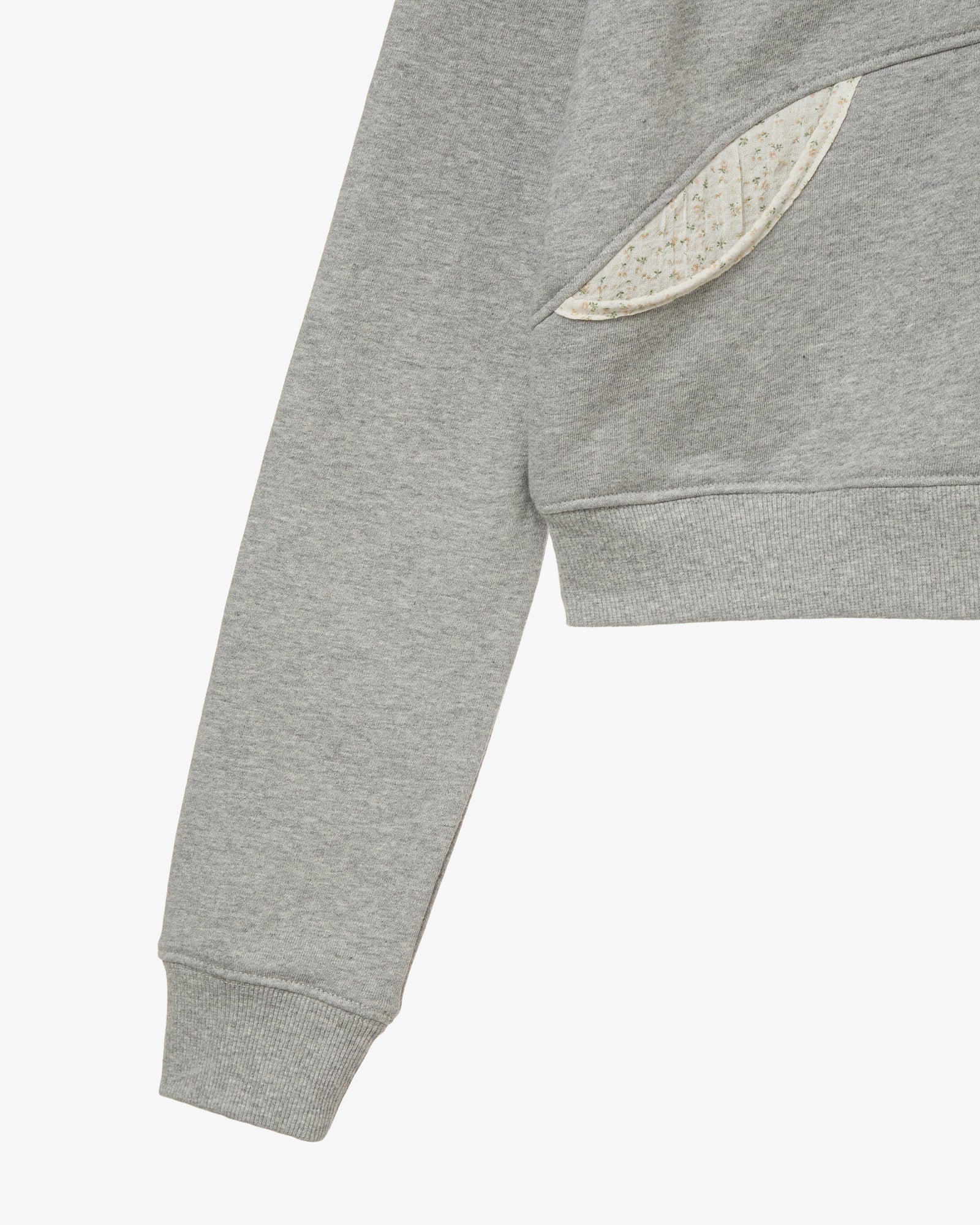 ROUND POCKET HOODIE ZIP-UP [MELANGE GREY]