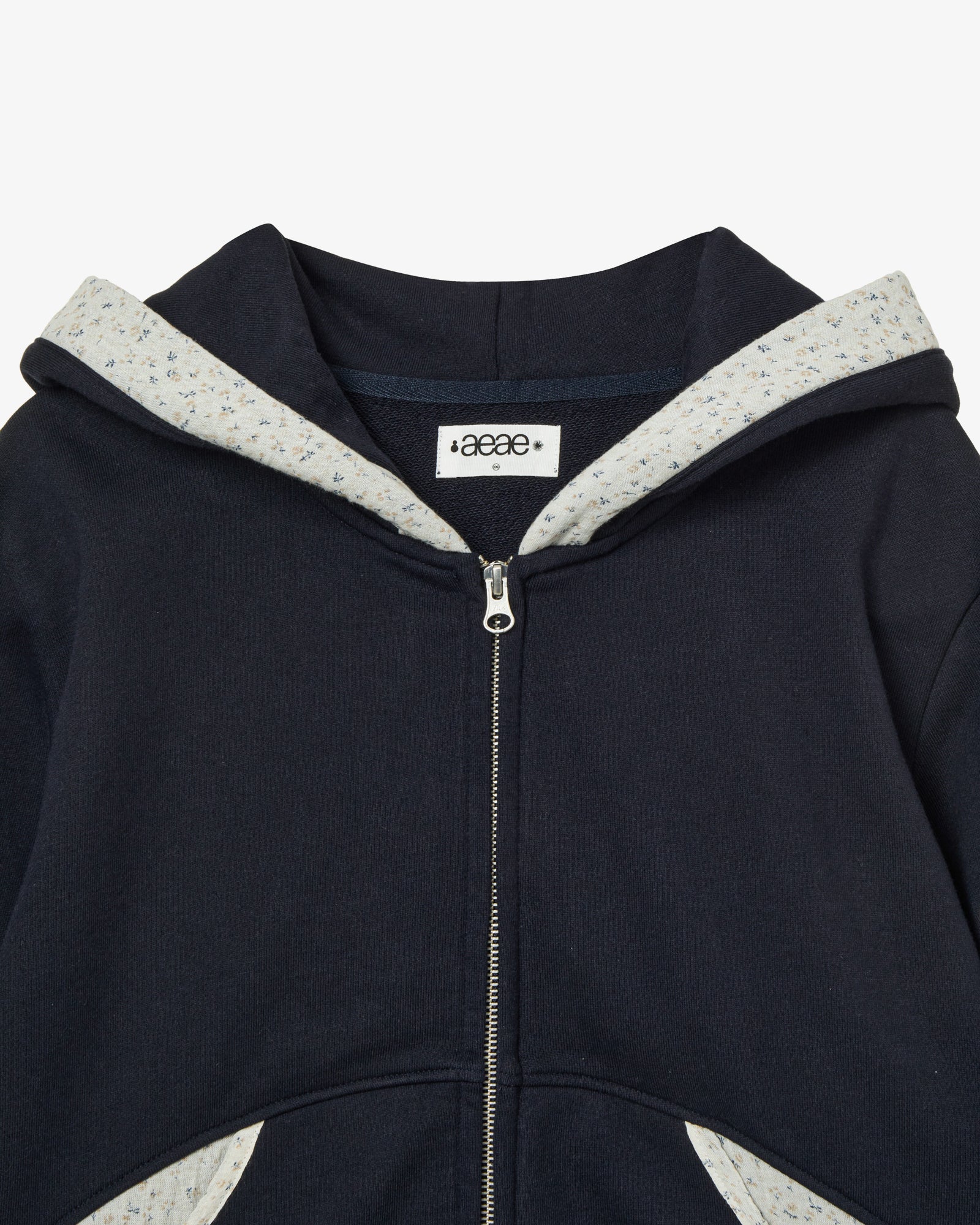 ROUND POCKET HOODIE ZIP-UP [NAVY]