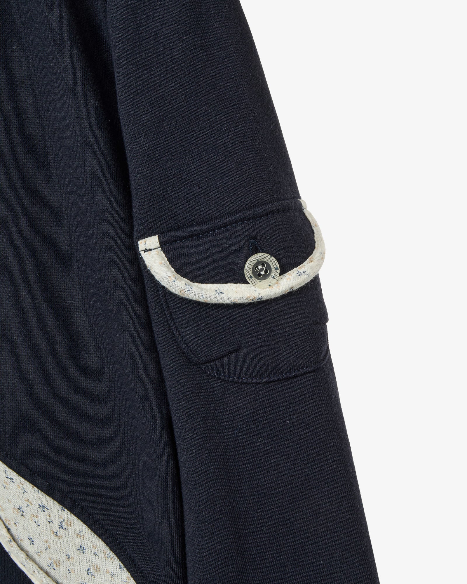 ROUND POCKET HOODIE ZIP-UP [NAVY]