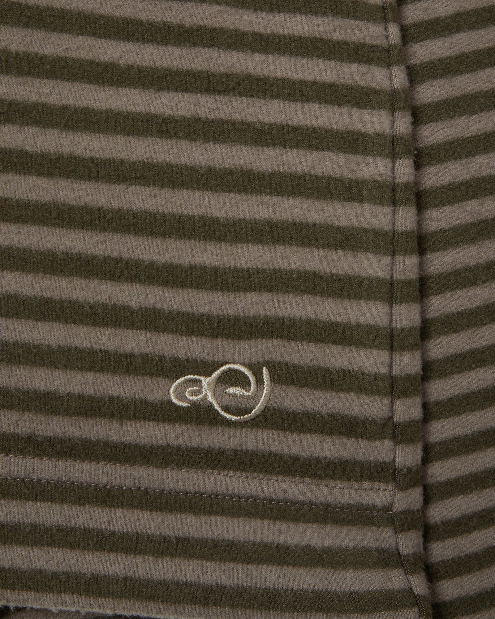 SHAWL COLLAR STRIPE ZIP-UP [KHAKI]